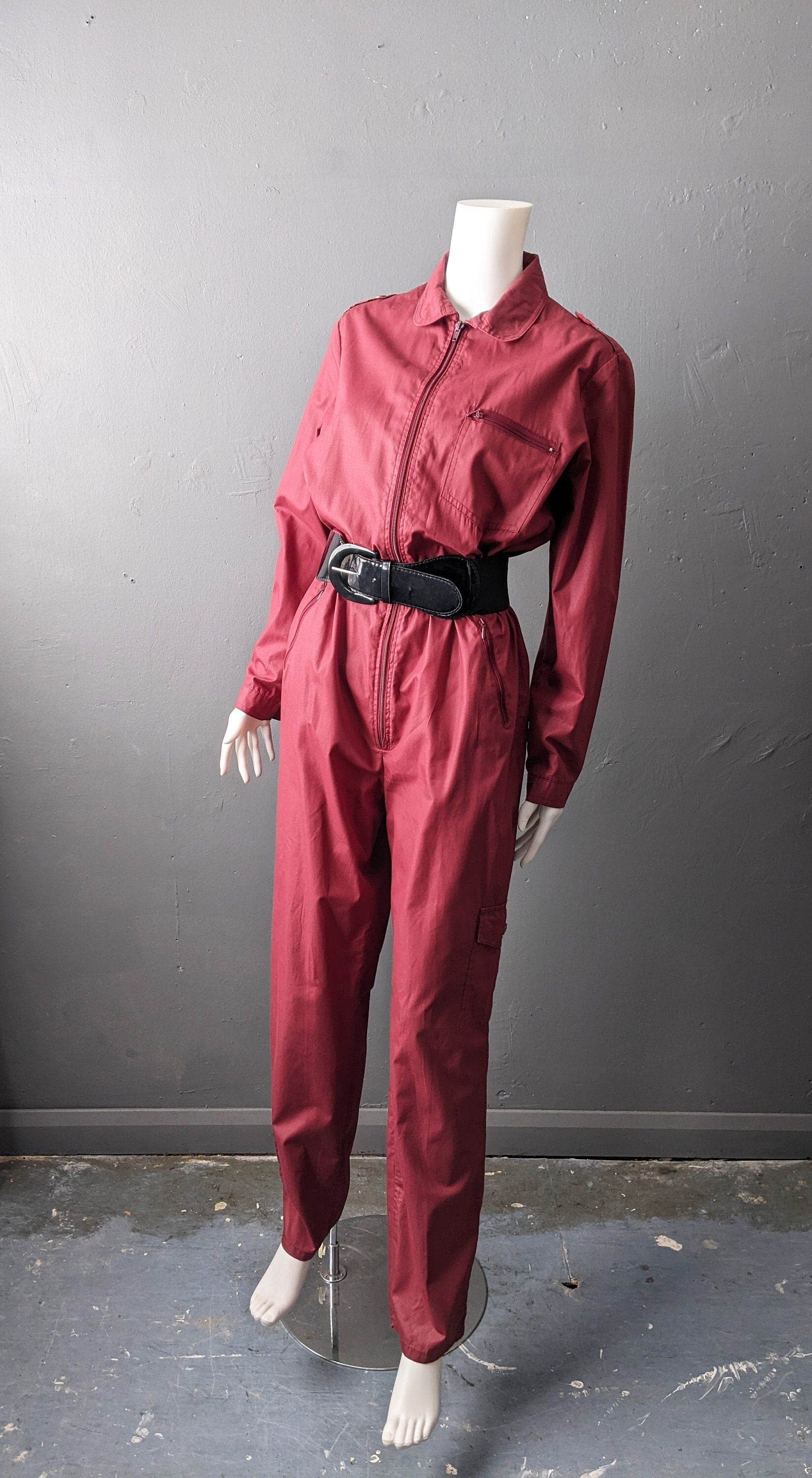 Your Choice Boiler Jumpsuit - Burgundy