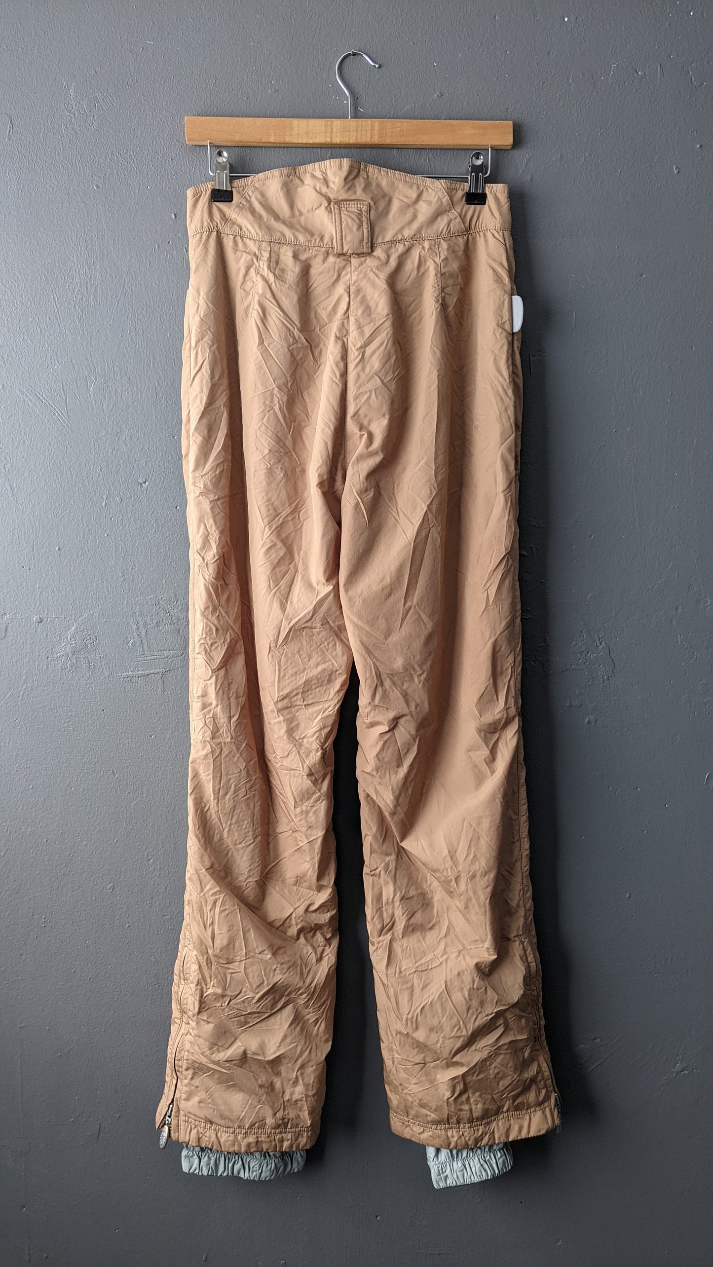 Vintage 90s Ski Trousers by Icelander, Caramel Snow Suit Pants, Retro Winter Sports, Size Small