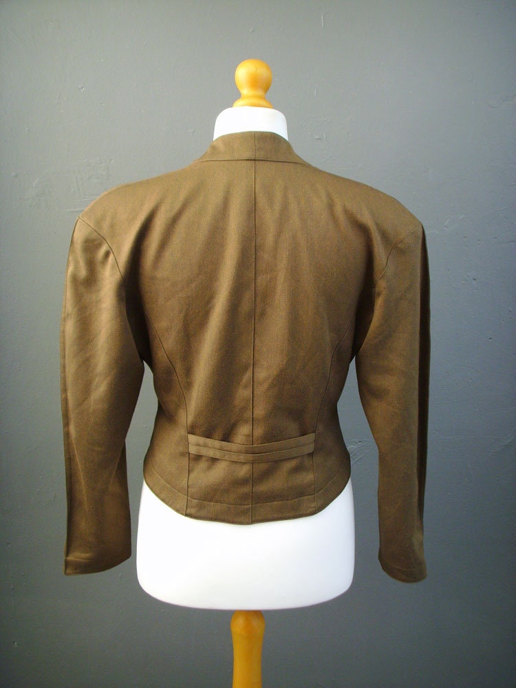 80s Tailored Wool Jacket, Avant Garde Steampunk, Size Large