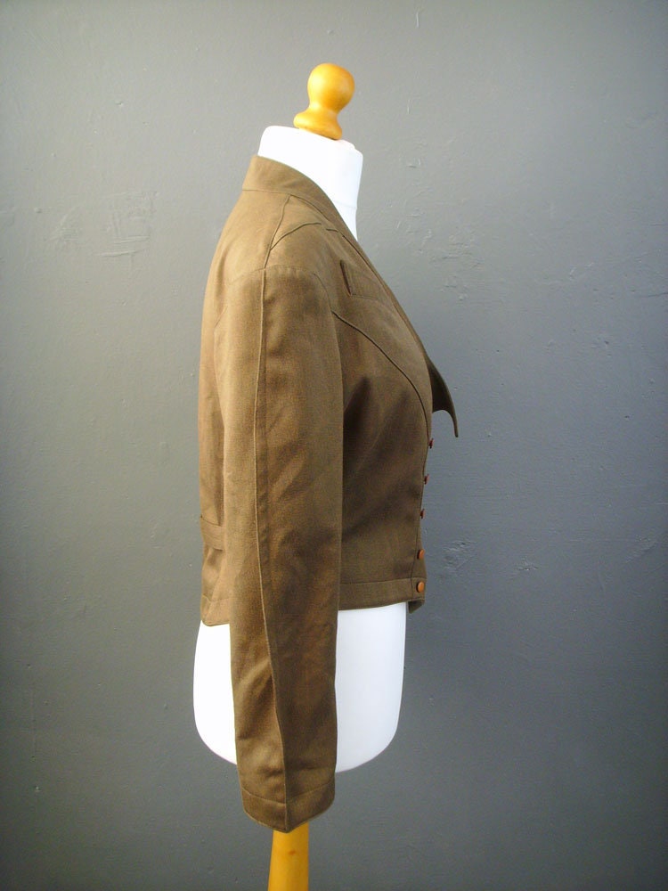80s Tailored Wool Jacket, Avant Garde Steampunk, Size Large