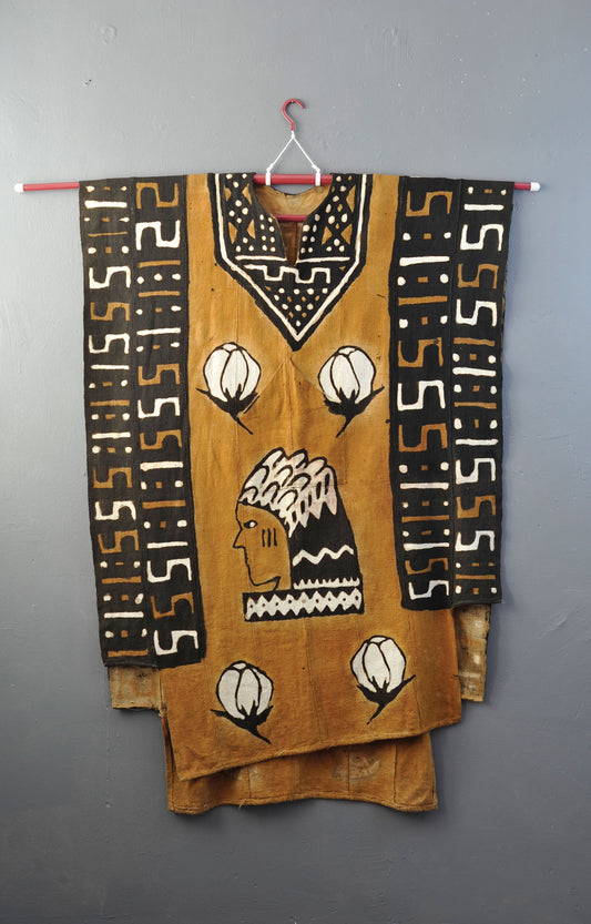 Antique Handpainted Unku Poncho Tabard, South American Style Theatre Costume