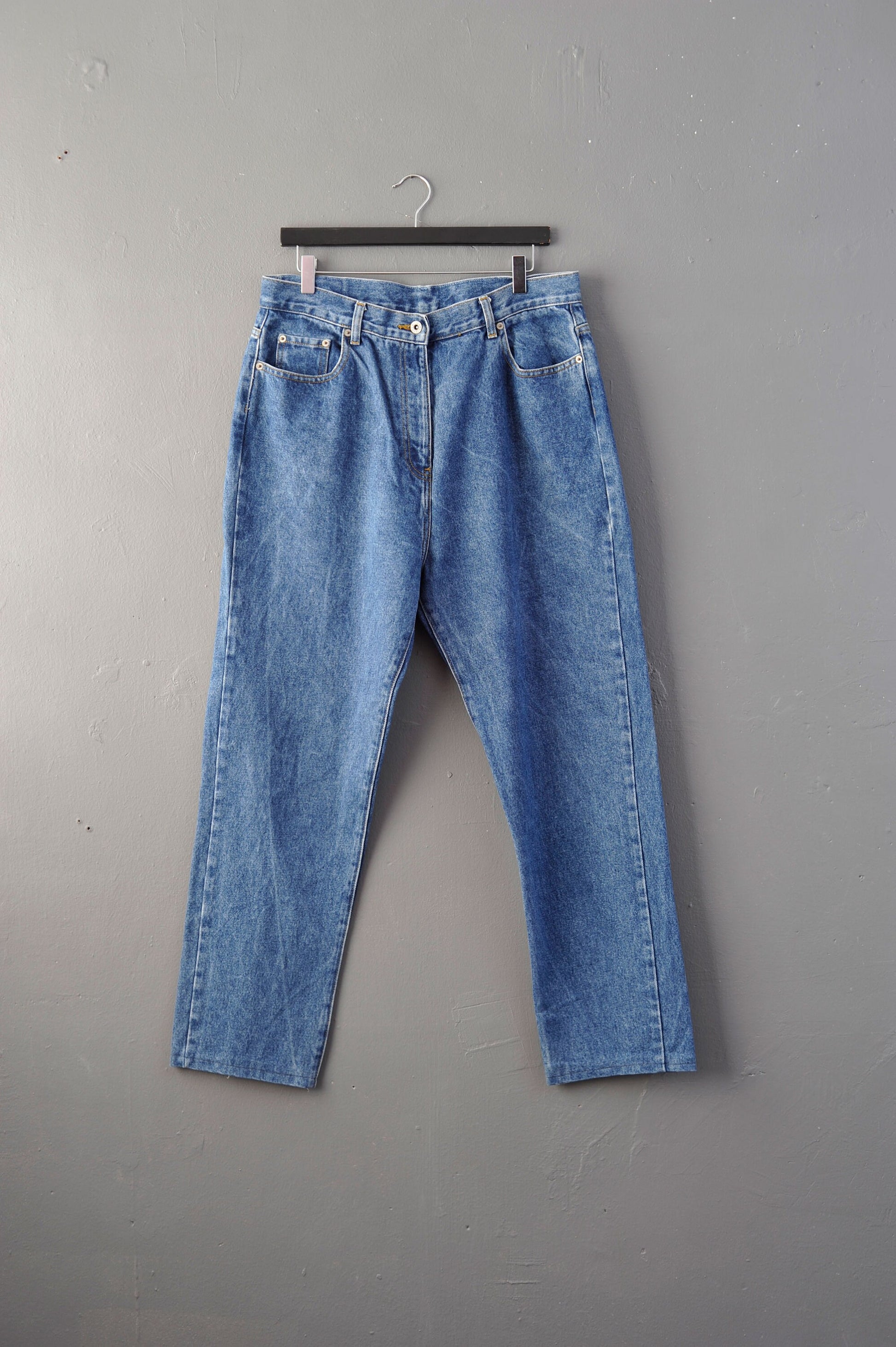 80s Stonewash High Waist Mum Jeans, Curvy Vintage Denim, Plus Size XL