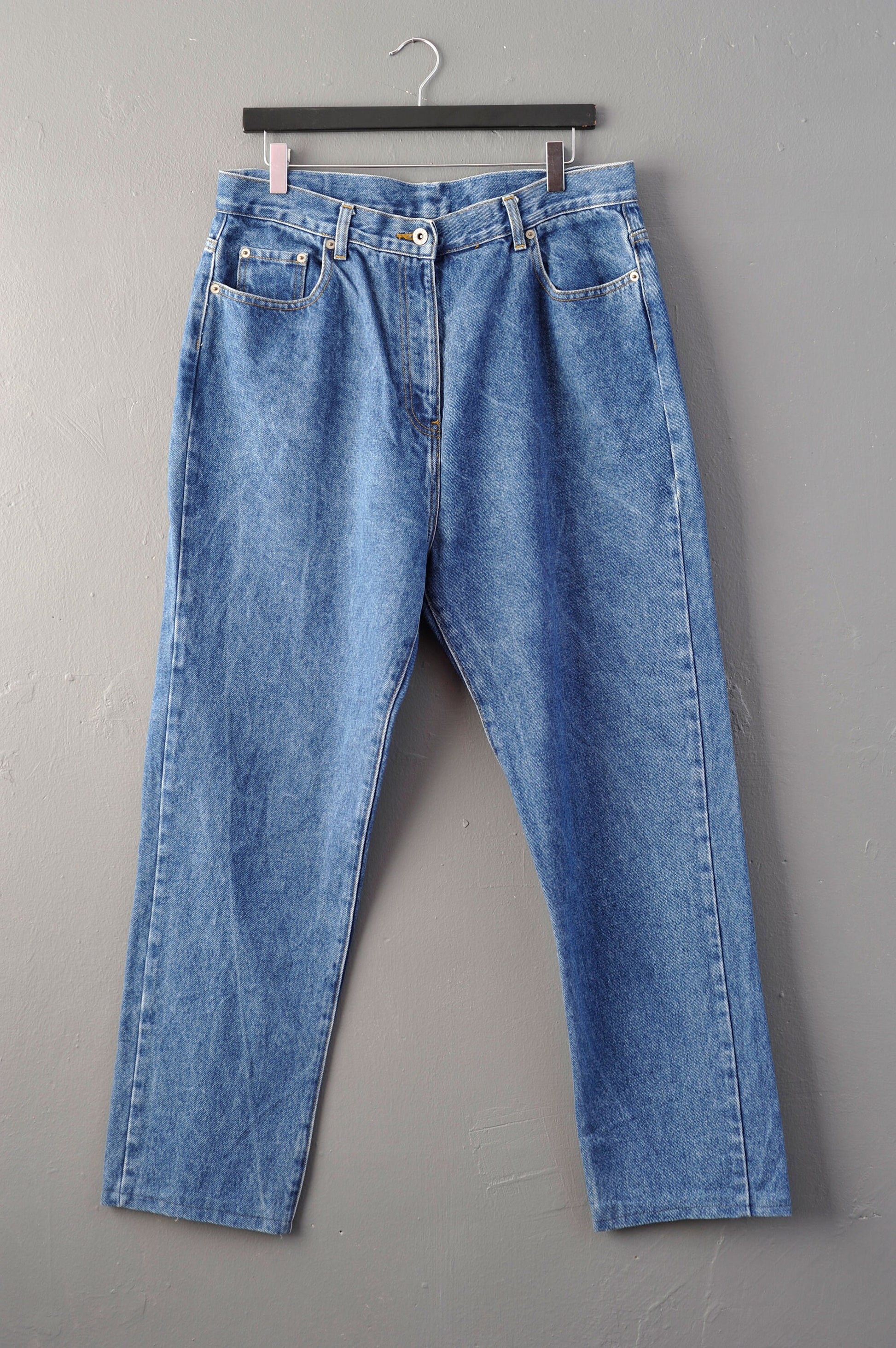 80s Stonewash High Waist Mum Jeans, Curvy Vintage Denim, Plus Size XL