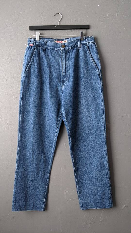 Mens 80s Stone Wash Jeans, Vintage Stonewash Denim, 34 Waist Size Small