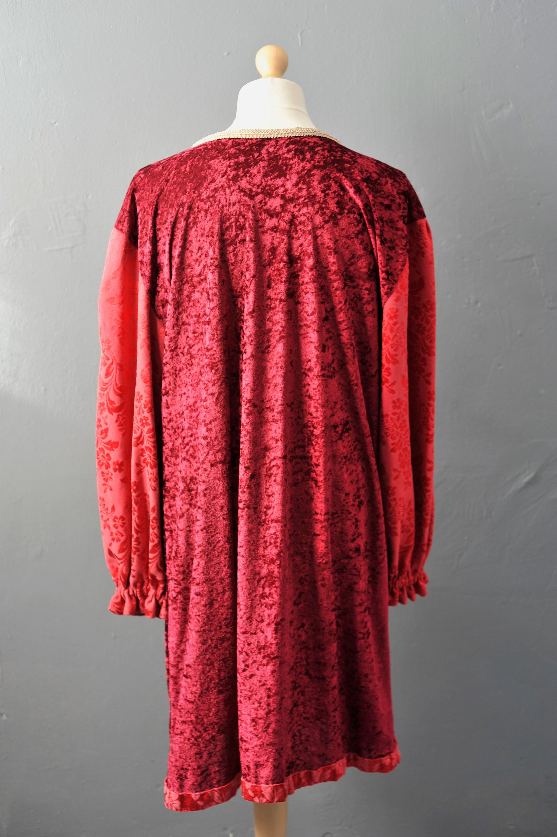 Vintage Crushed Velvet Medieval Tunic, Historical Costume, Renn Fair, Size Medium to Large