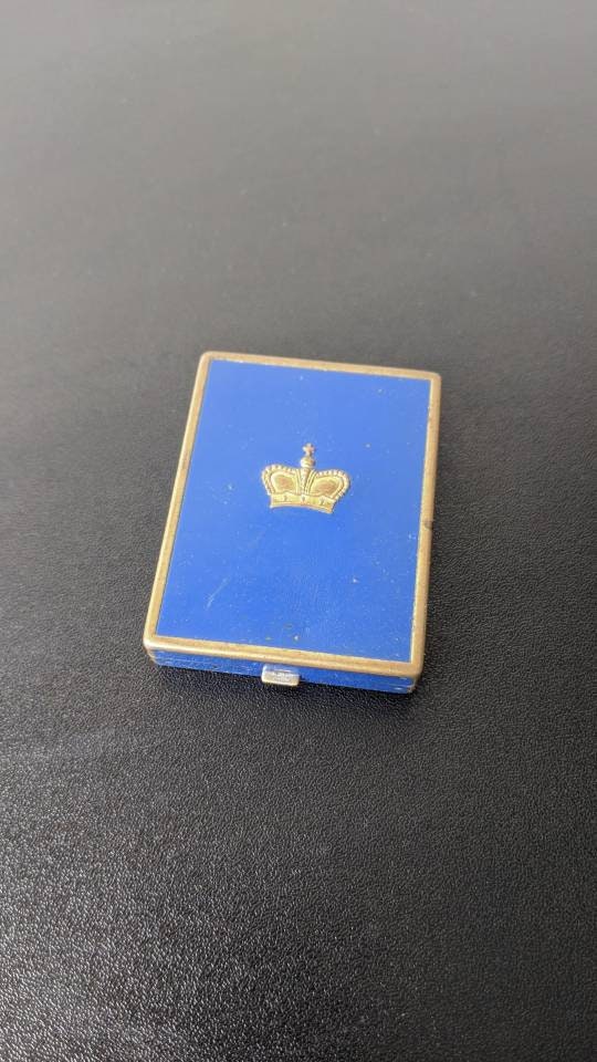 Royal Blue Prince Matchabelli Single Compact, 30s Rare Cosmetic Collectable