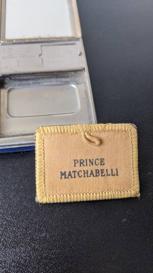 Royal Blue Prince Matchabelli Single Compact, 30s Rare Cosmetic Collectable