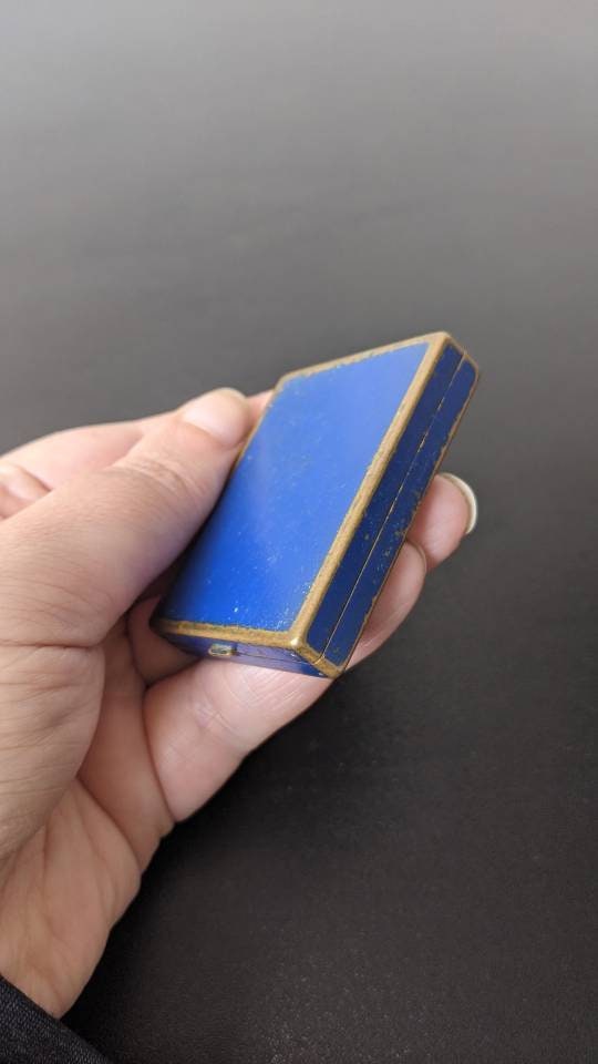 Royal Blue Prince Matchabelli Single Compact, 30s Rare Cosmetic Collectable