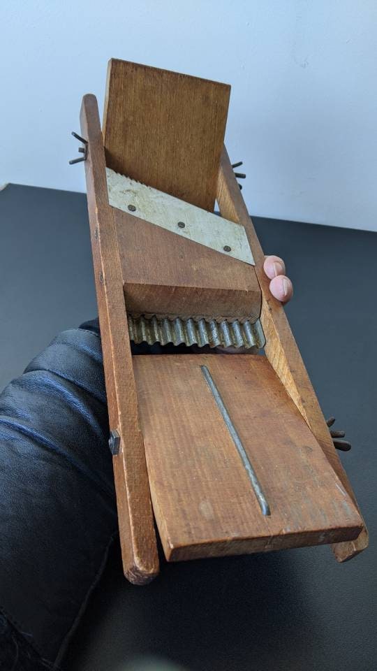 Vintage Vegetable Slicer shops Mandolin, Rustic Primitive Kitchen Decor