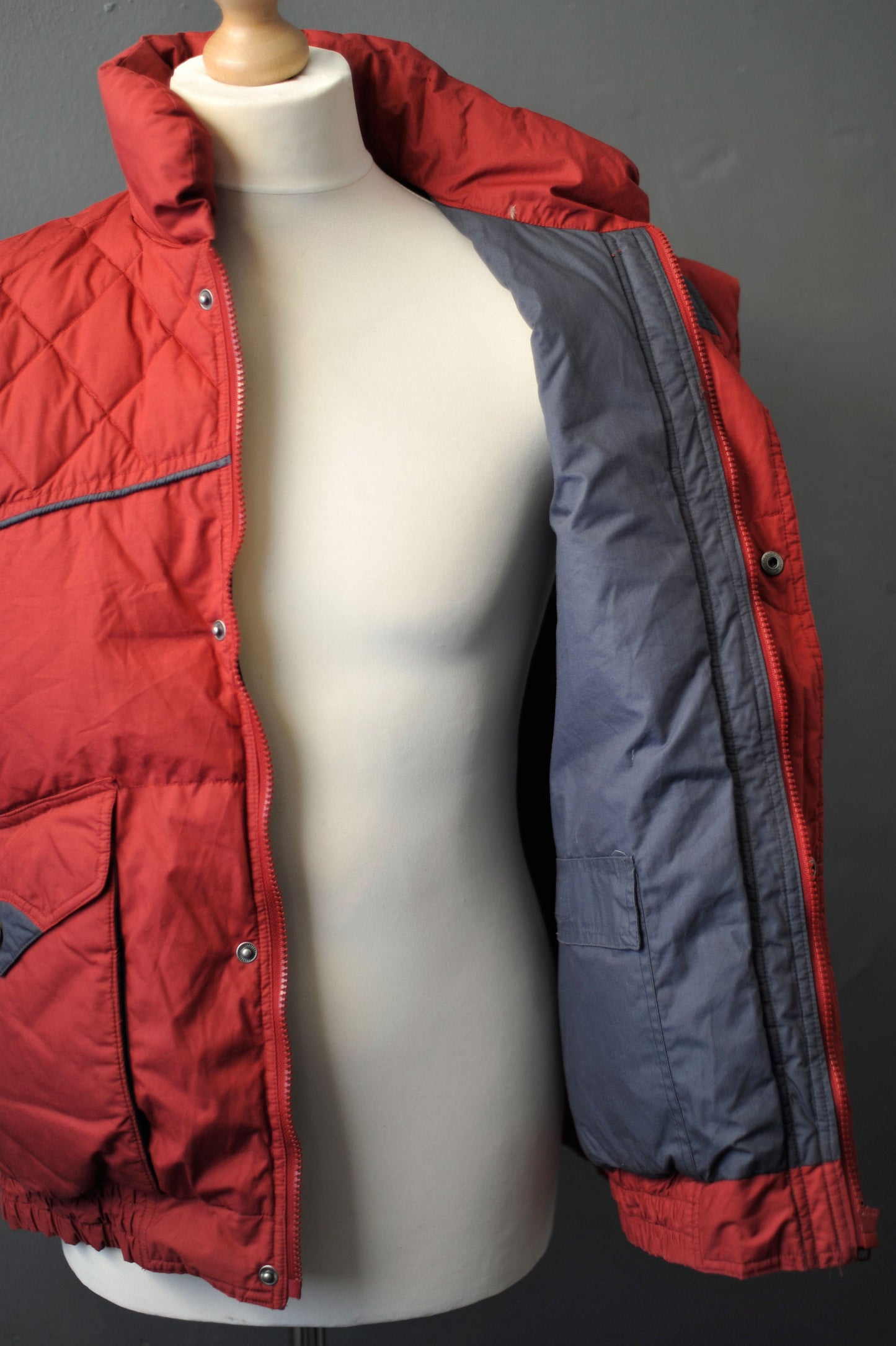 90s Goose Down Bodywarmer, Padded Gilet with High Collar, Size XXL