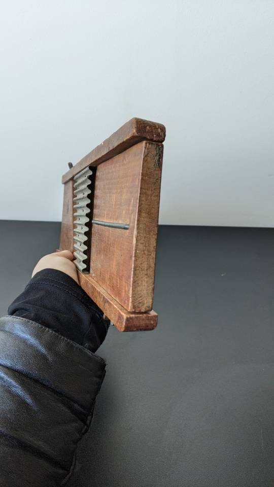 Vintage Vegetable Slicer Mandolin, Rustic Primitive Kitchen Decor