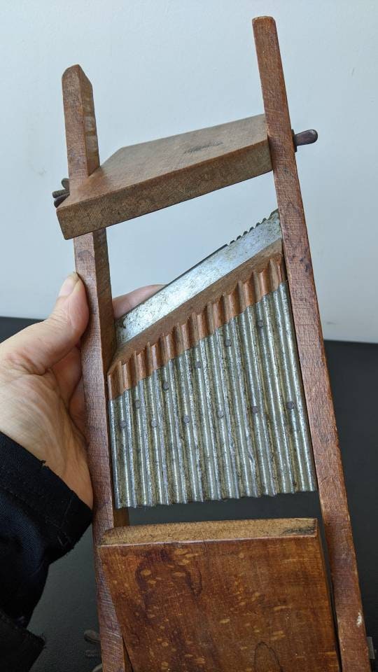 Vintage Vegetable Slicer Mandolin, Rustic Primitive Kitchen Decor