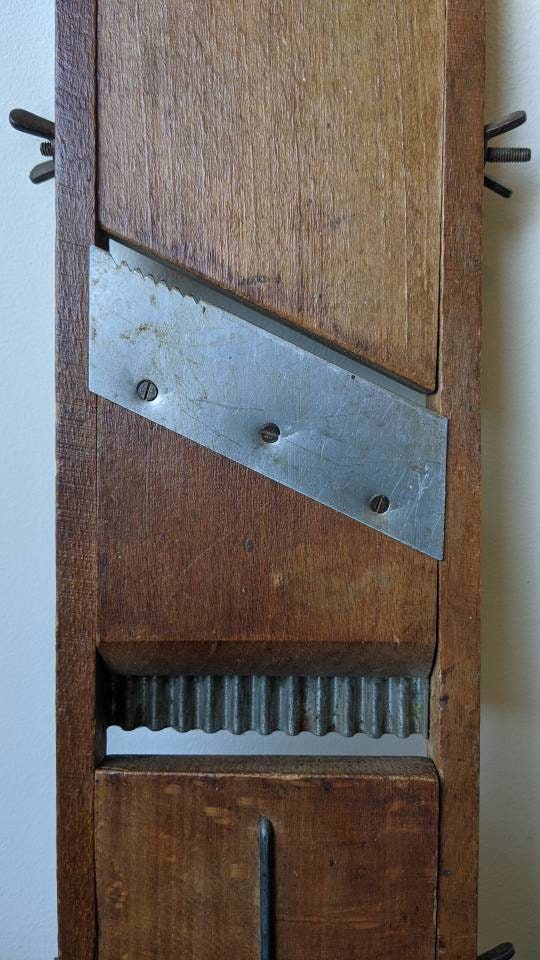 Vintage Vegetable Slicer Mandolin, Rustic Primitive Kitchen Decor