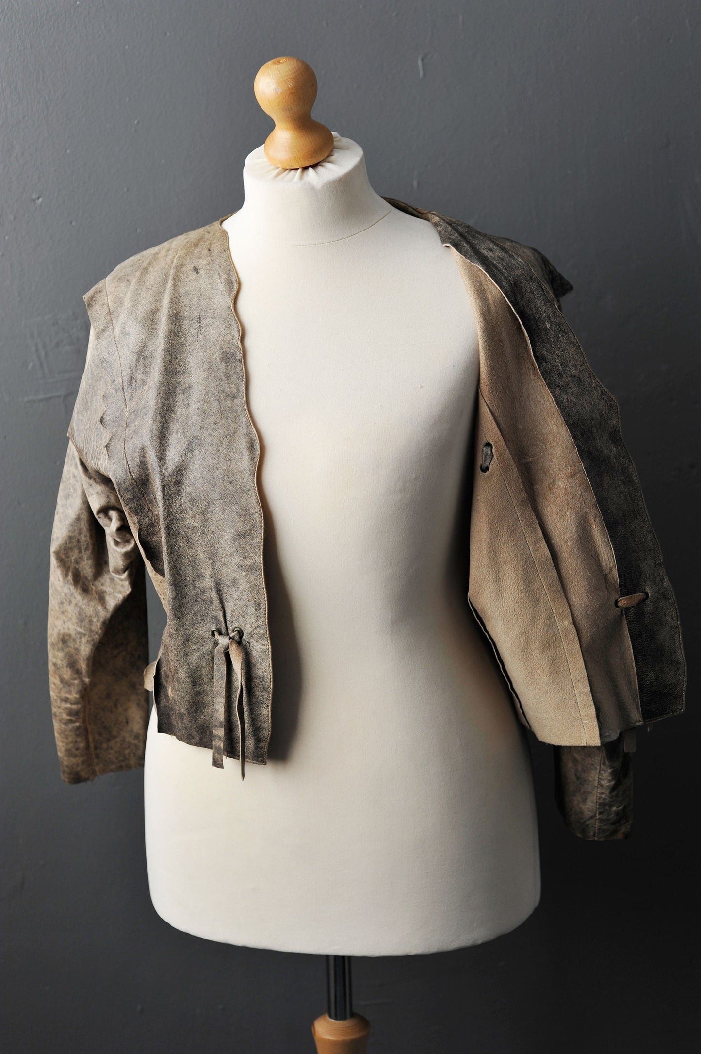 80s Leather Coat, Eighties Apocalypse Cave Girl Jacket, Size Large