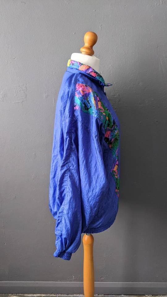 90s Etirel Shellsuit Jacket, Festival Rave Tracksuit Top, Size Large