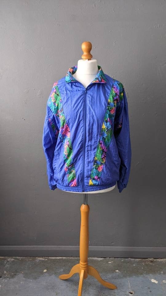 90s Etirel Shellsuit Jacket, Festival Rave Tracksuit Top, Size Large