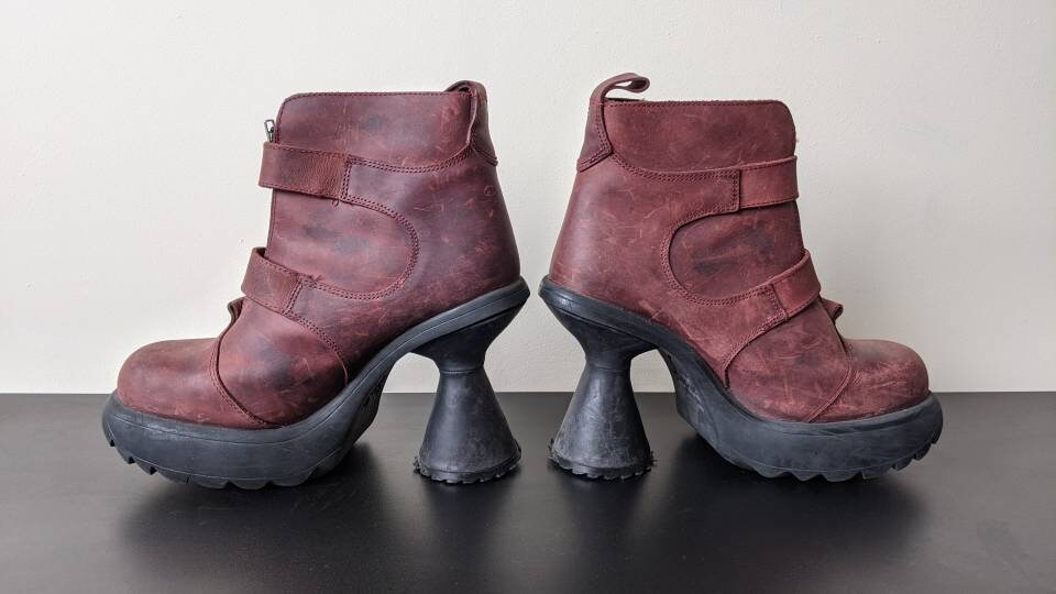 Vintage chunky hot sale heel boots