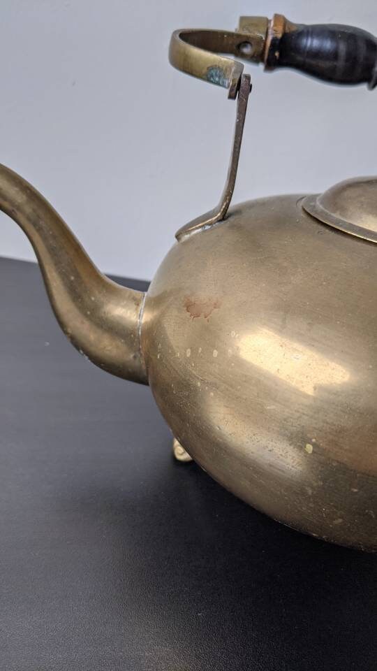 Antique Brass Toddy Kettle, Medium Size Decorative Rustic Ornament