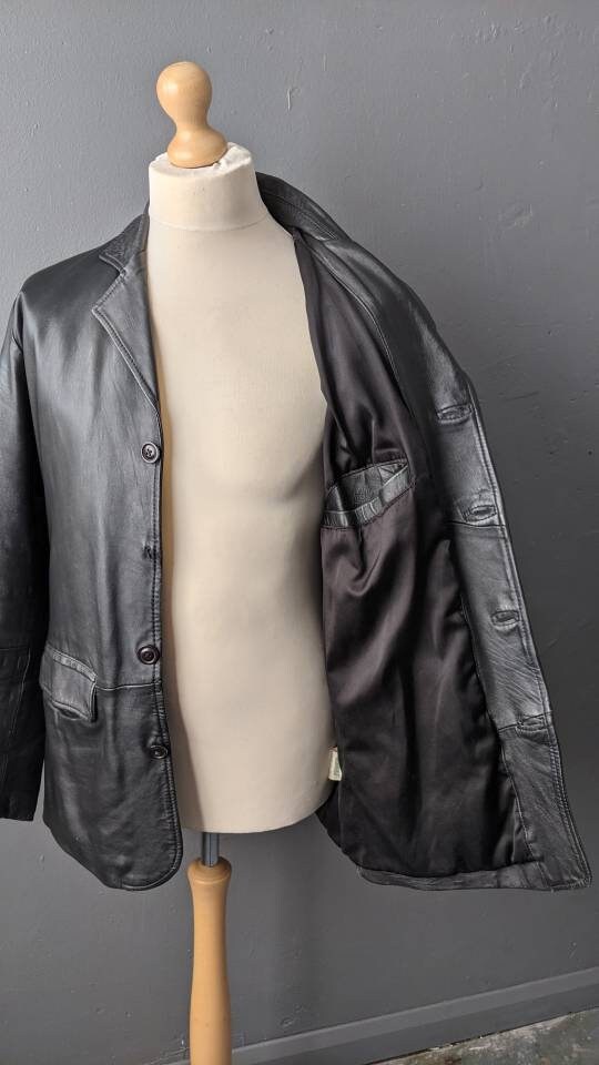 Vintage leather blazer online mens