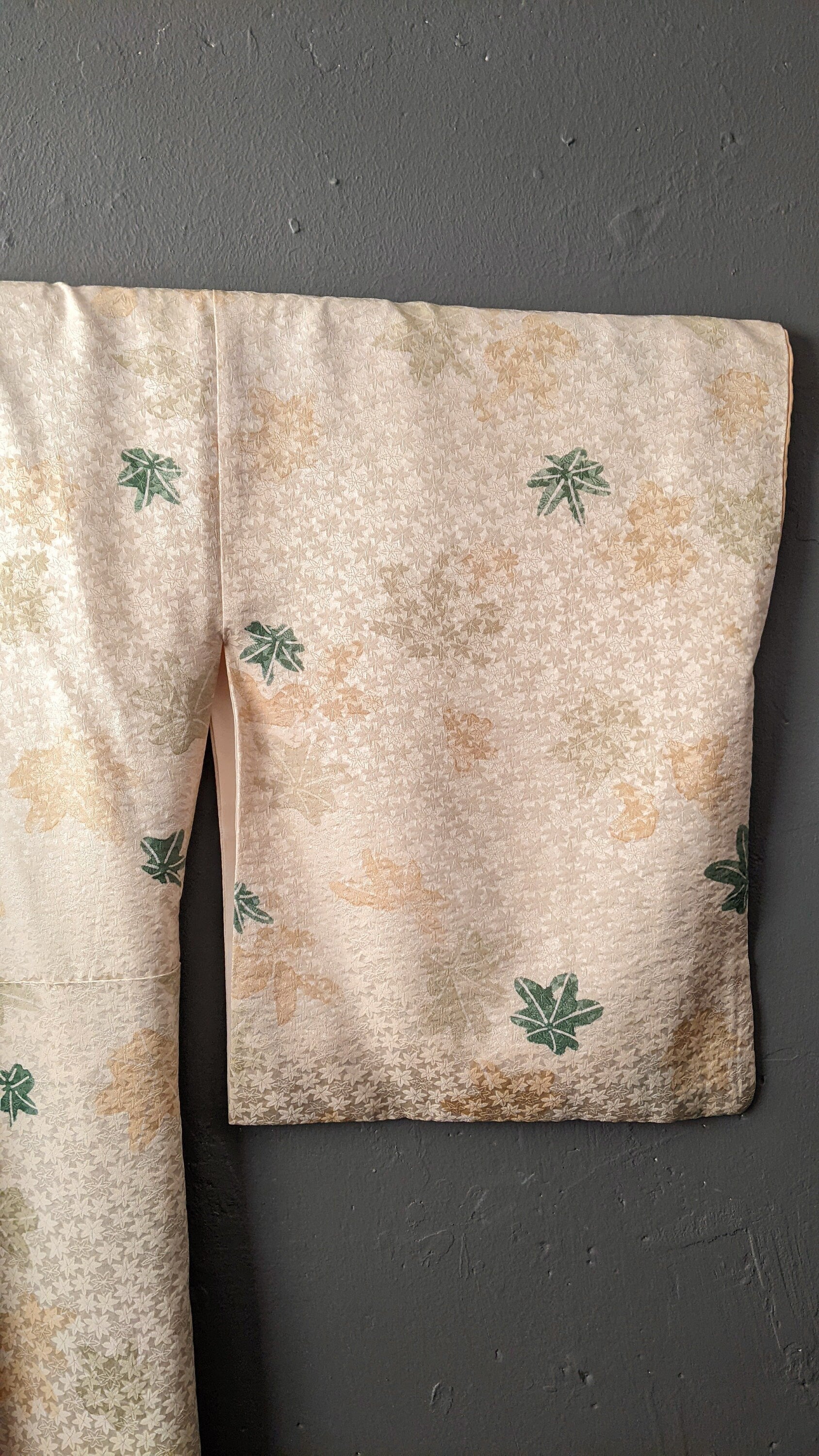 Vintage Maple Leaf Kimono, Japanese Kaede Late Summer Robe