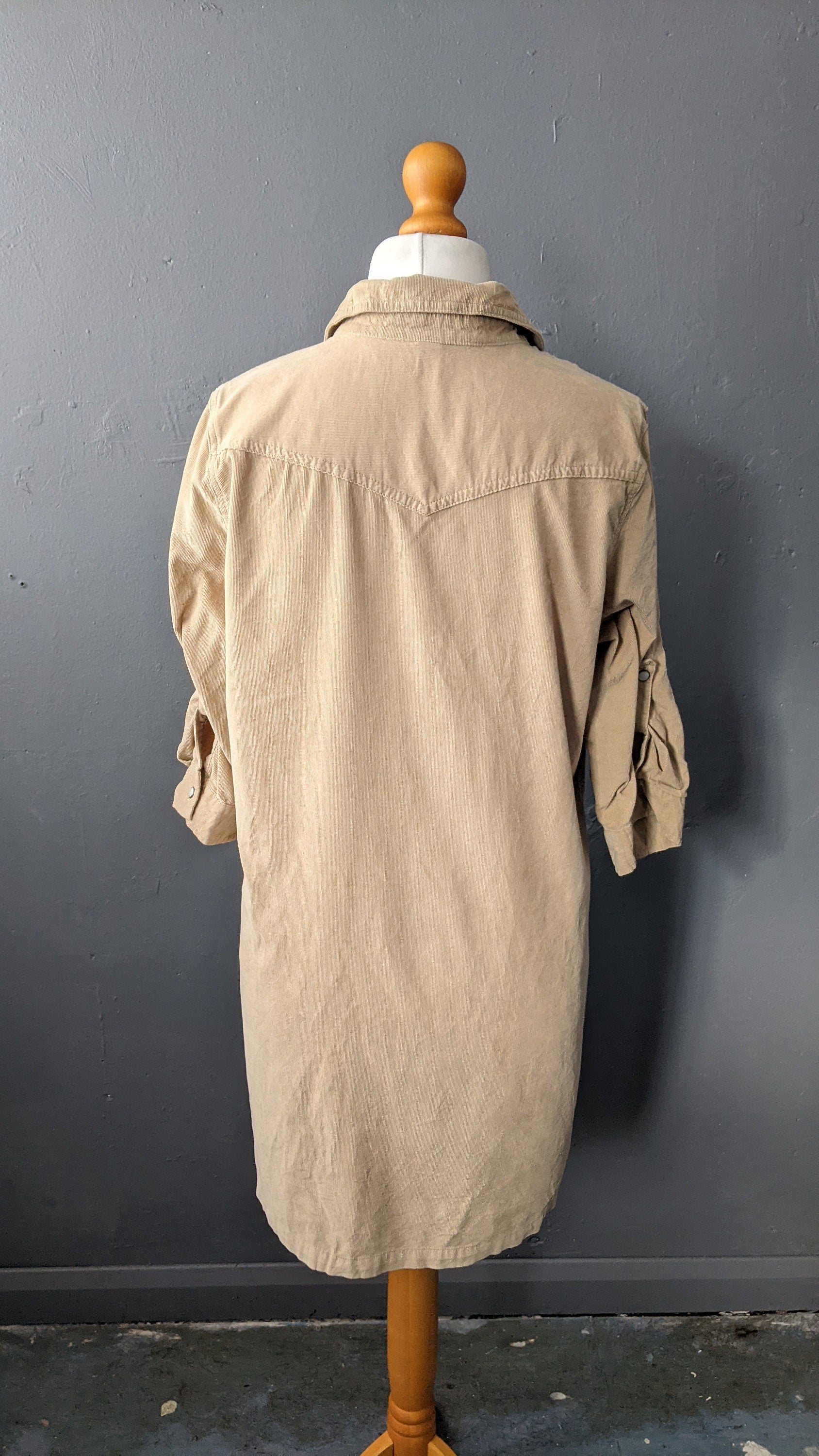 90s Corduroy Shirt Dress by Old Navy, Mid Thigh Length Minidress, Size Large