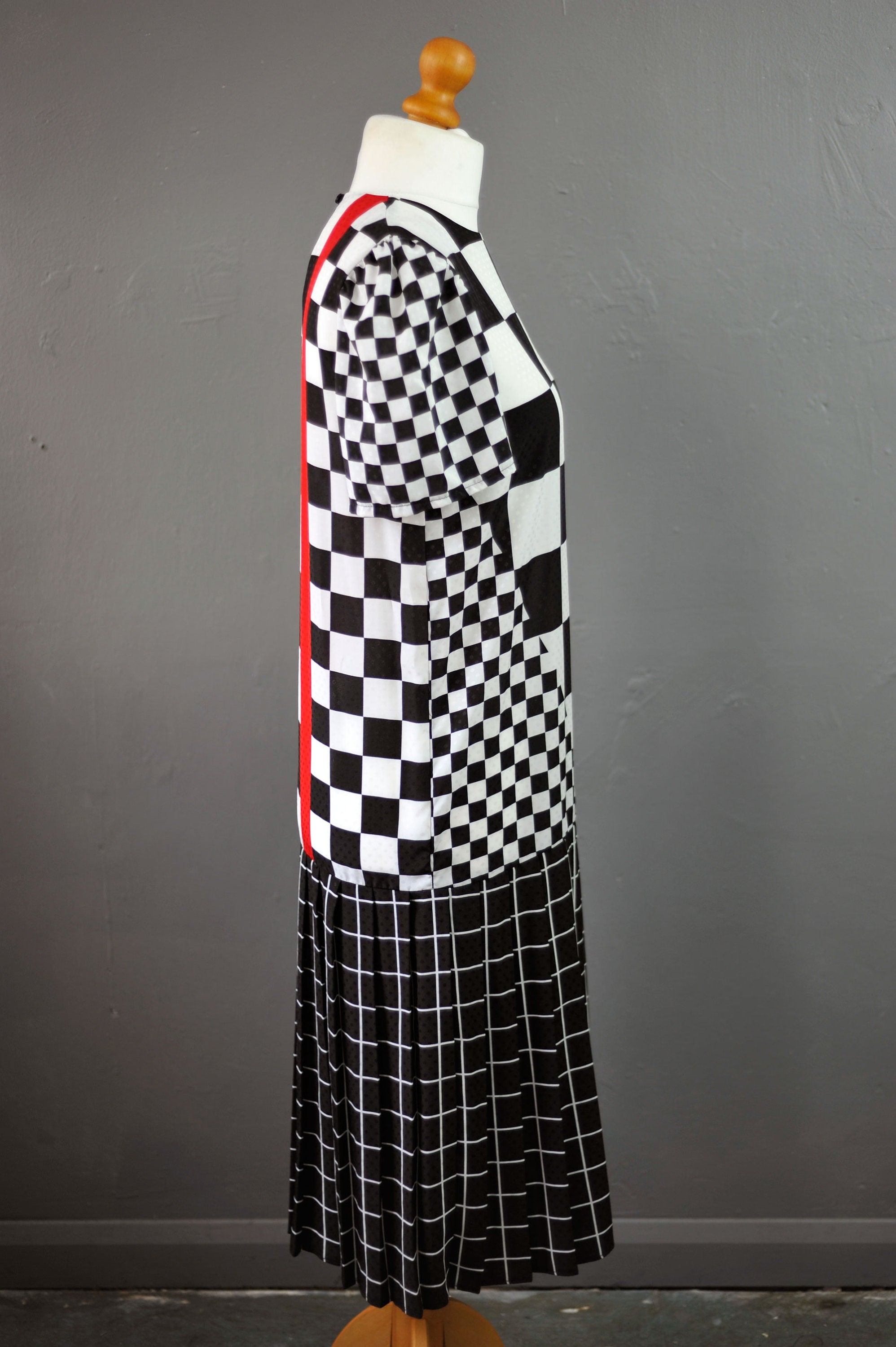 80s checkered outlet dress