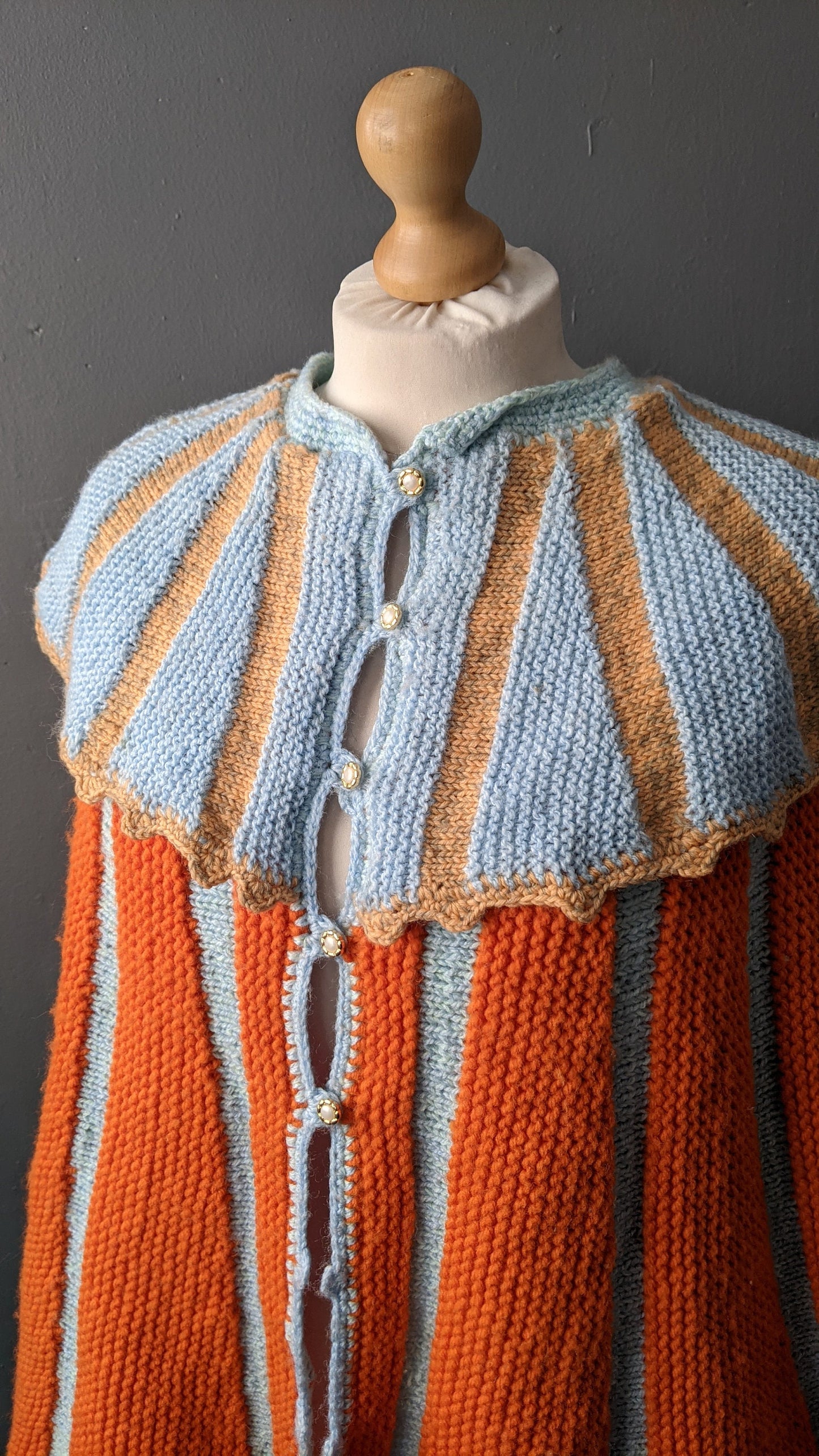 70s Epic Knitted Cape, One Size