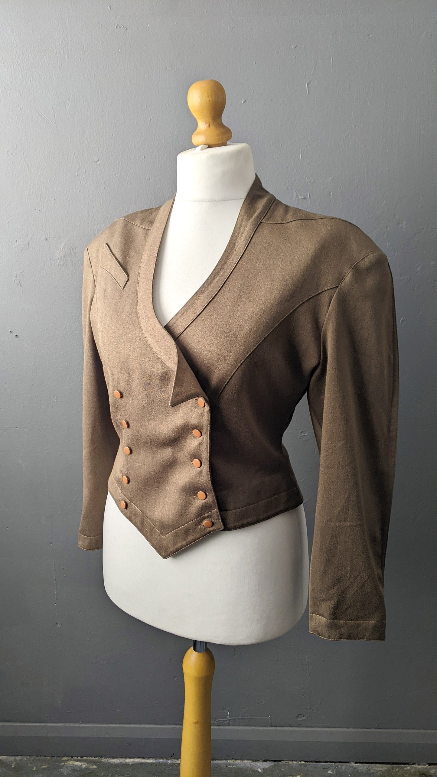80s Tailored Wool Jacket, Avant Garde Steampunk, Size Large