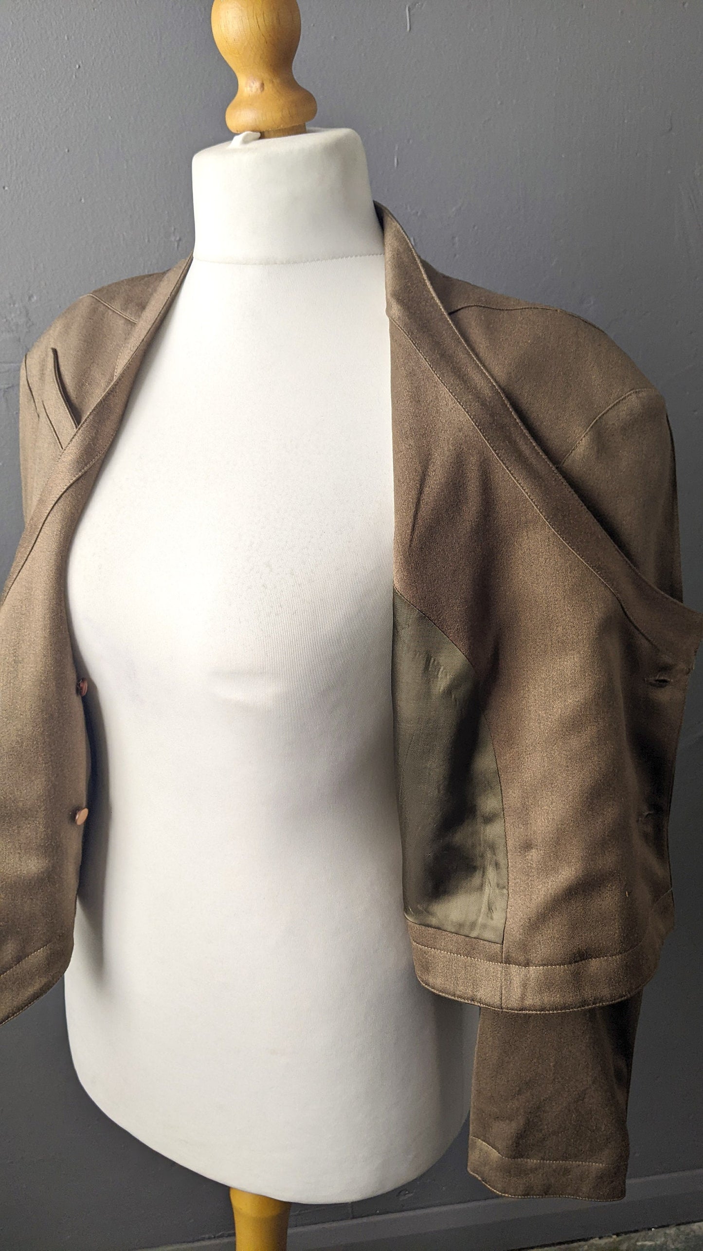 80s Tailored Wool Jacket, Avant Garde Steampunk, Size Large