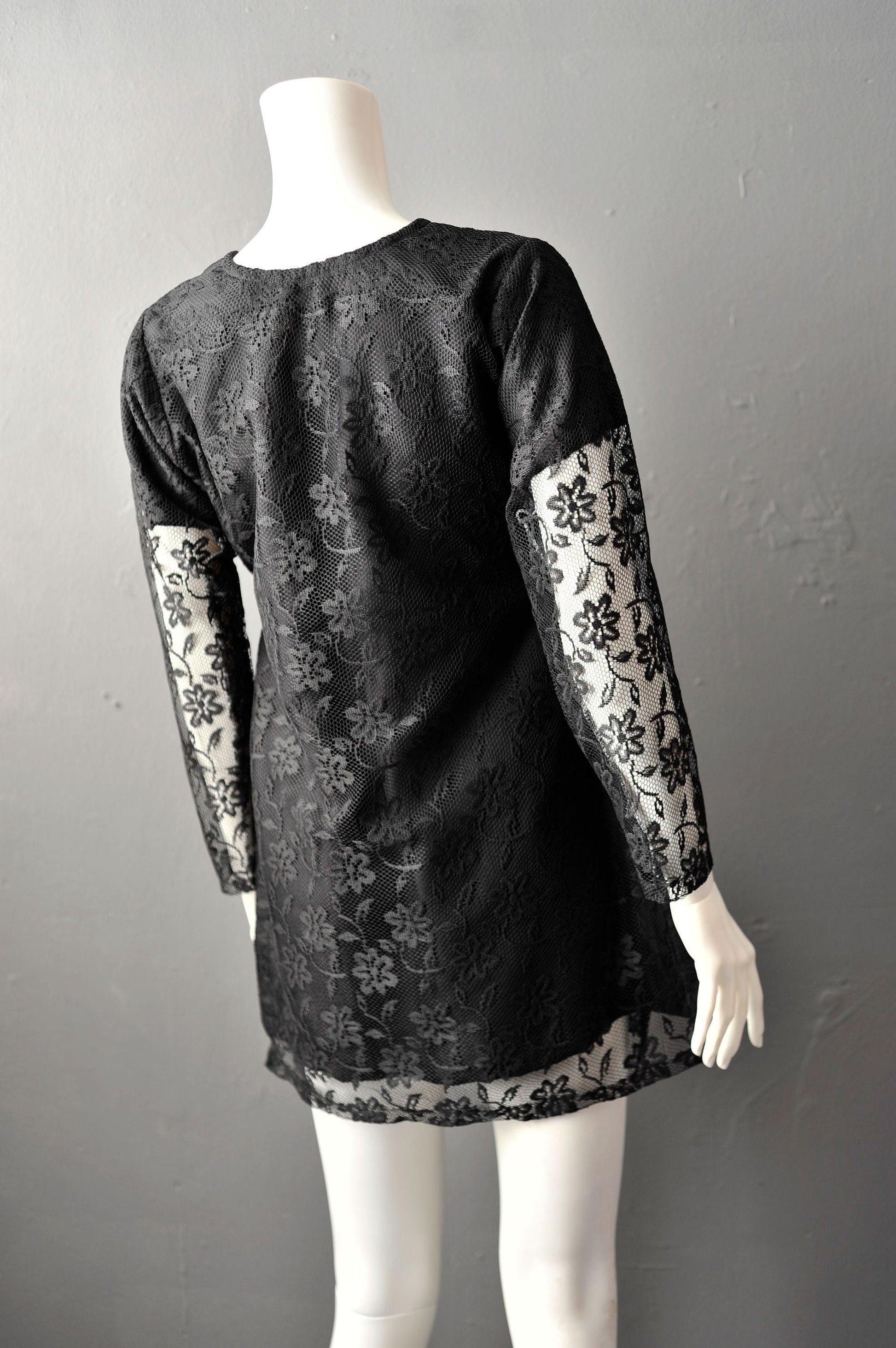 90s Long Lace Tunic Top, Size Small