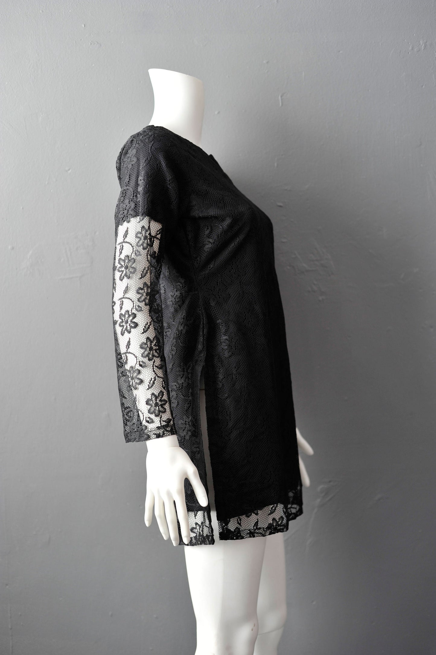 90s Long Lace Tunic Top, Size Small