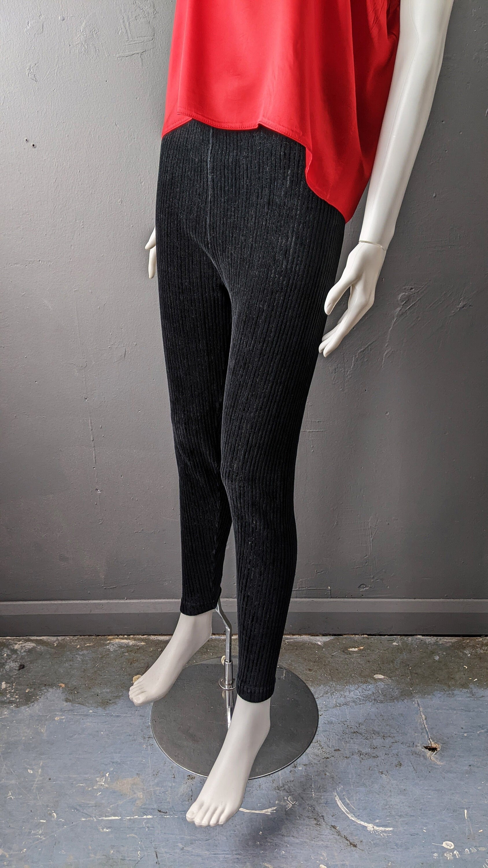 90s Thick Corduroy Velvet Leggings, Size Medium