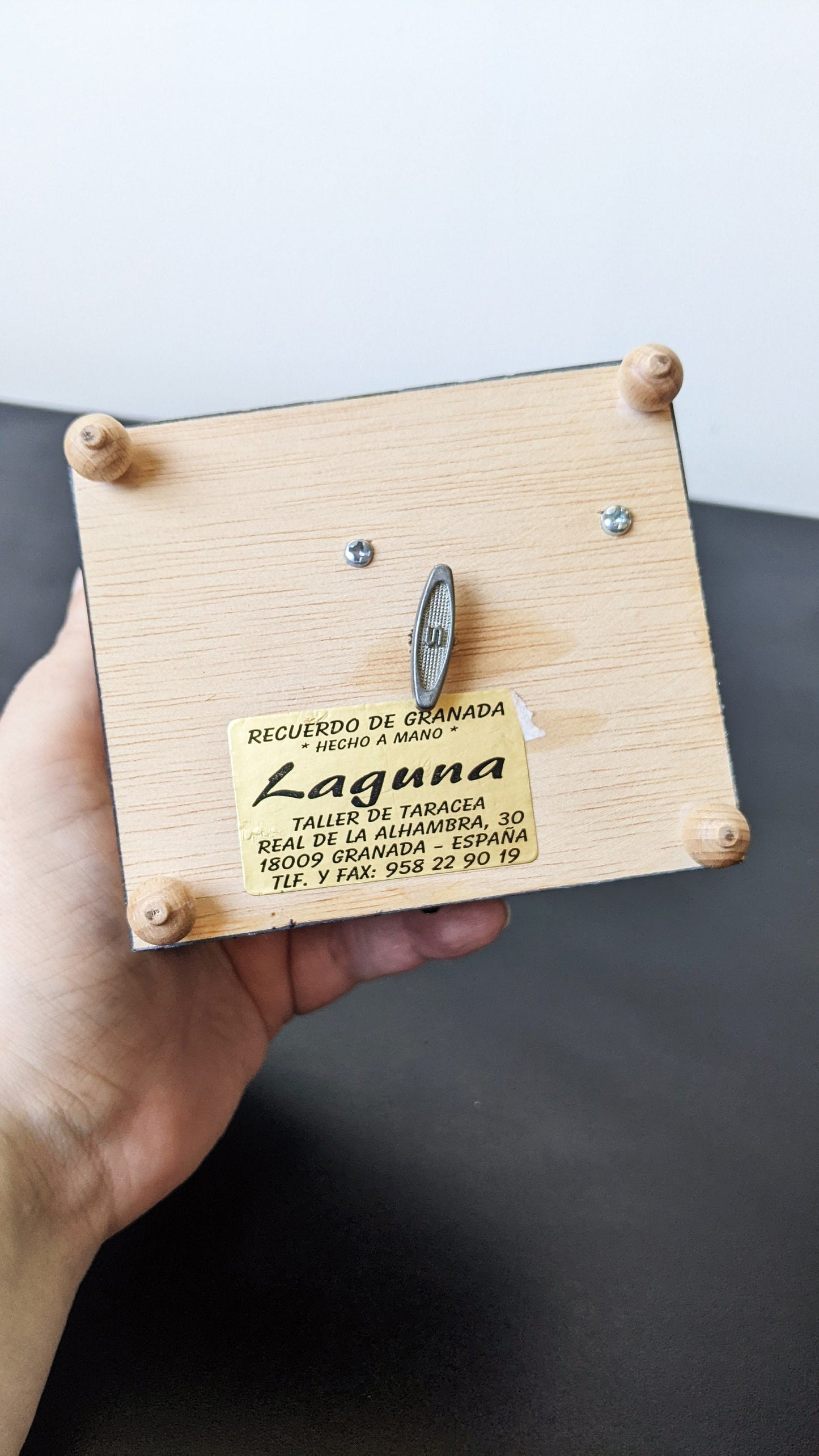 70s Laguna Musical Jewellery Box, Small Wooden Intarsia Music Box