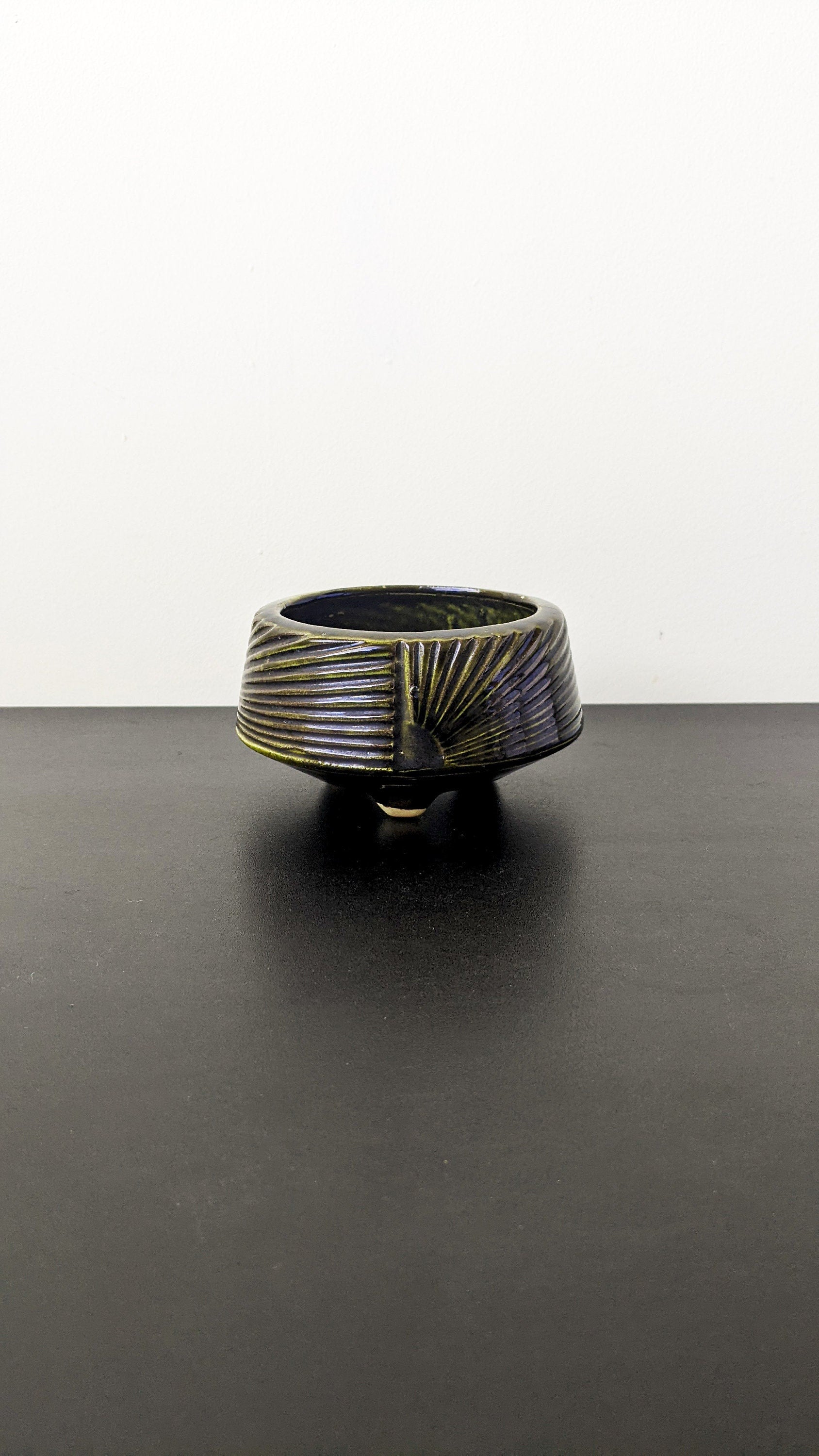 Mid Century Ceramic Mini Planter by Vetter Keramik, West German Geometric Brutalist Pottery Bowl