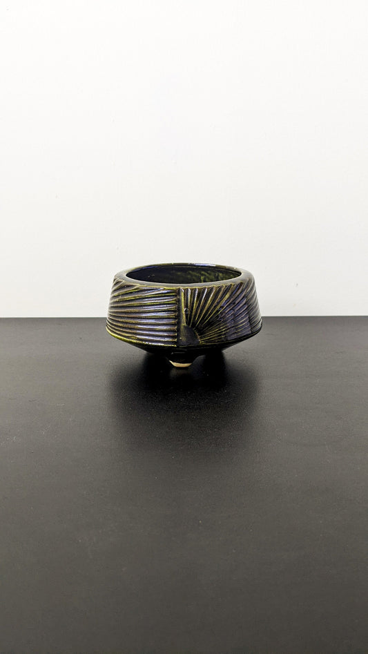 Mid Century Ceramic Mini Planter by Vetter Keramik, West German Geometric Brutalist Pottery Bowl