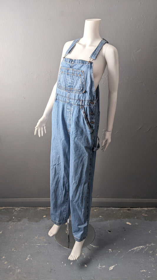 90s Route 66 Dungarees, Stonewash Denim Workwear Bib Overalls, 39 waist