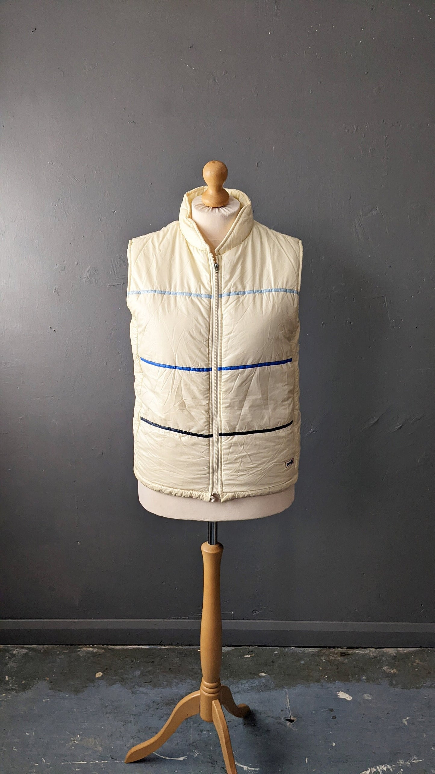 70s Padded Ski Vest, Gilet Bodywarmer by Gabor, Size Medium