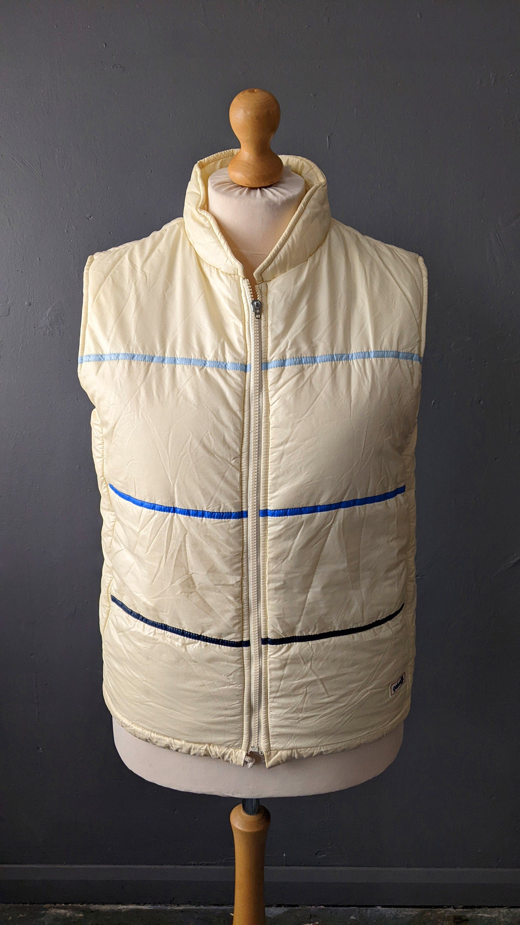 70s Padded Ski Vest, Gilet Bodywarmer by Gabor, Size Medium