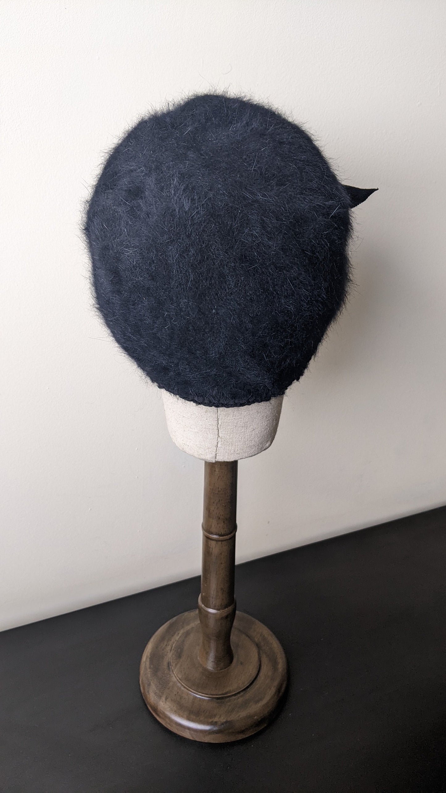 90s Angora Fur Cloche Hat by Loevenich, Fluffy Winter Headwear, Size Small
