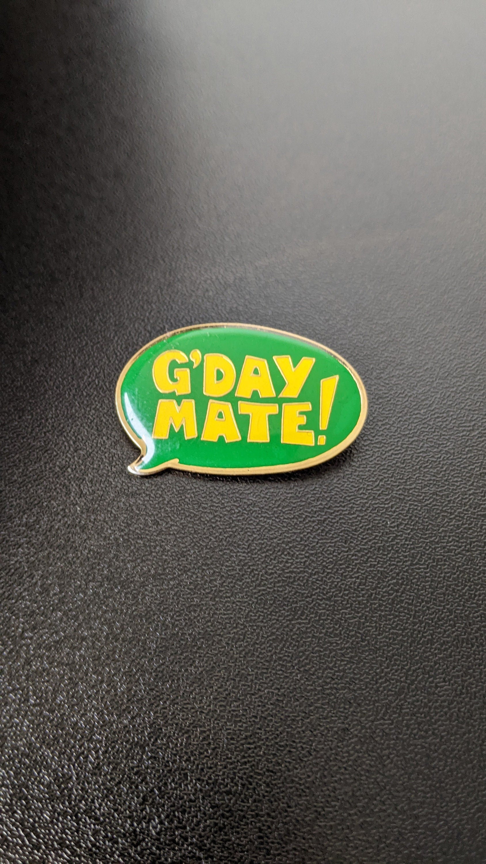 Vintage G'Day Mate Enamel Pin, Australia Tourist Memorabilia Brooch