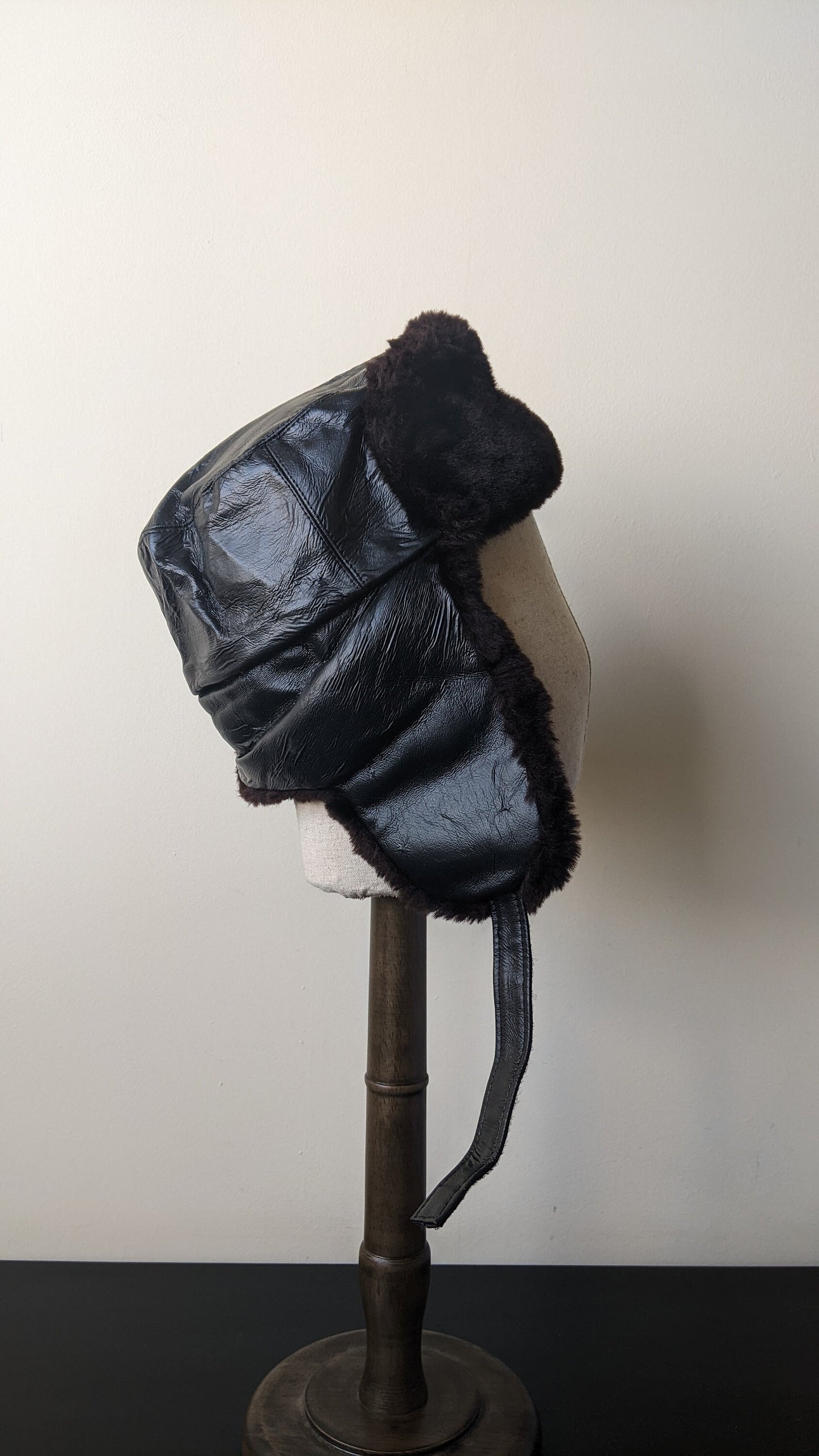 1990 German Ushanka Hat, DDR NVA Transition Winter Headwear, Size Small