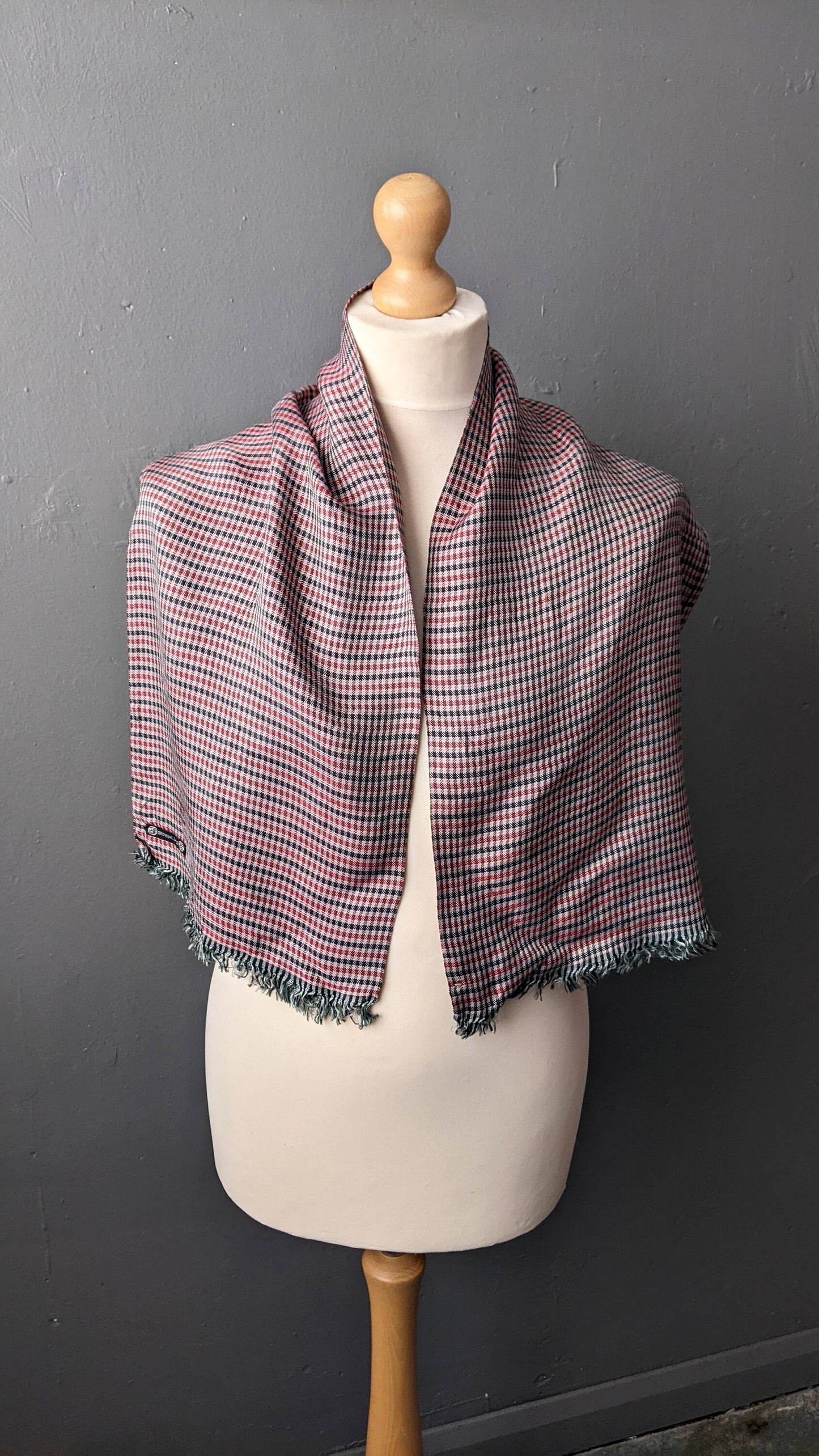 Mens Silk Check Scarf by Laco, Dapper 90s Neckwear
