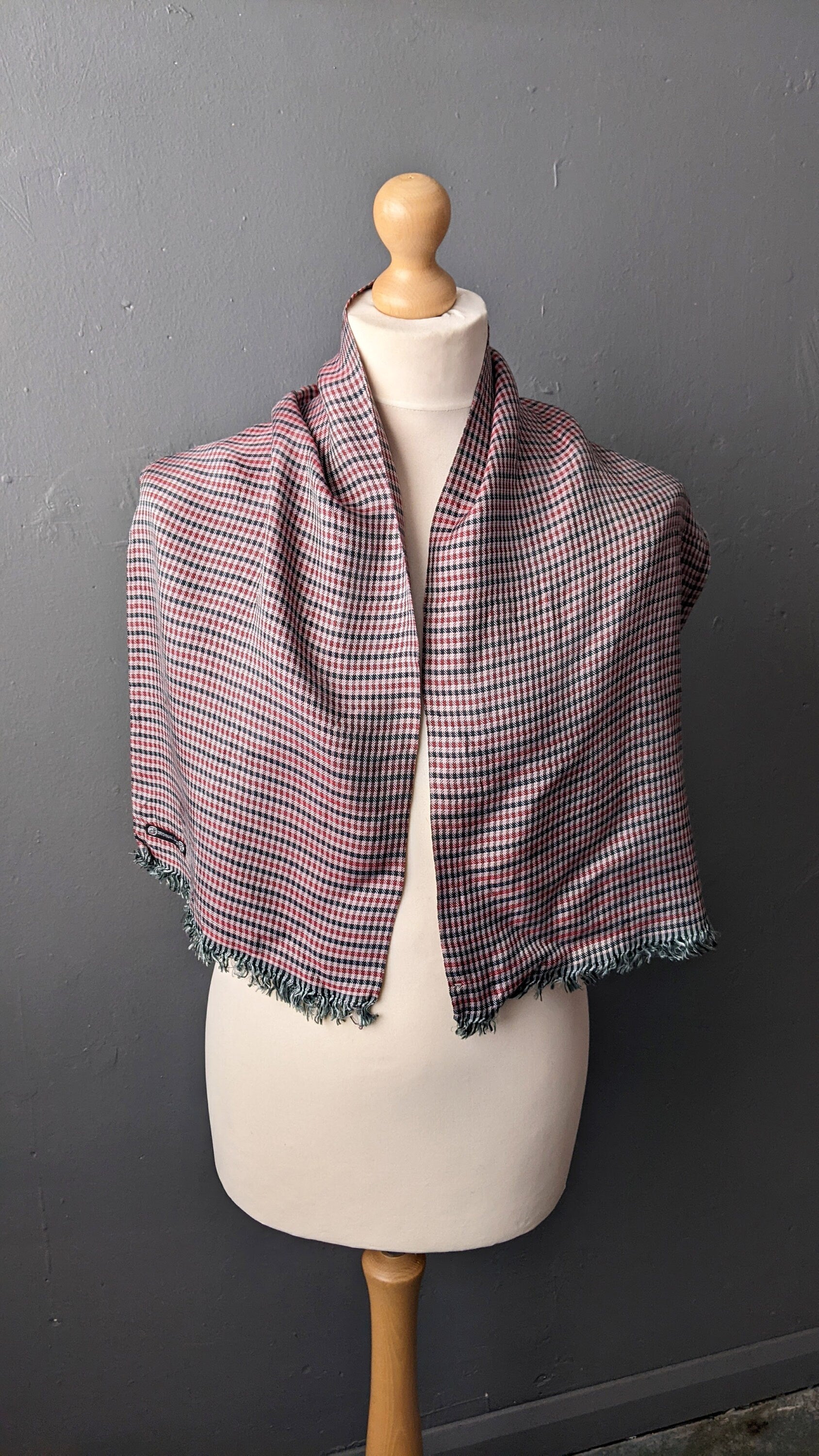 Mens Silk Check Scarf by Laco, Dapper 90s Neckwear