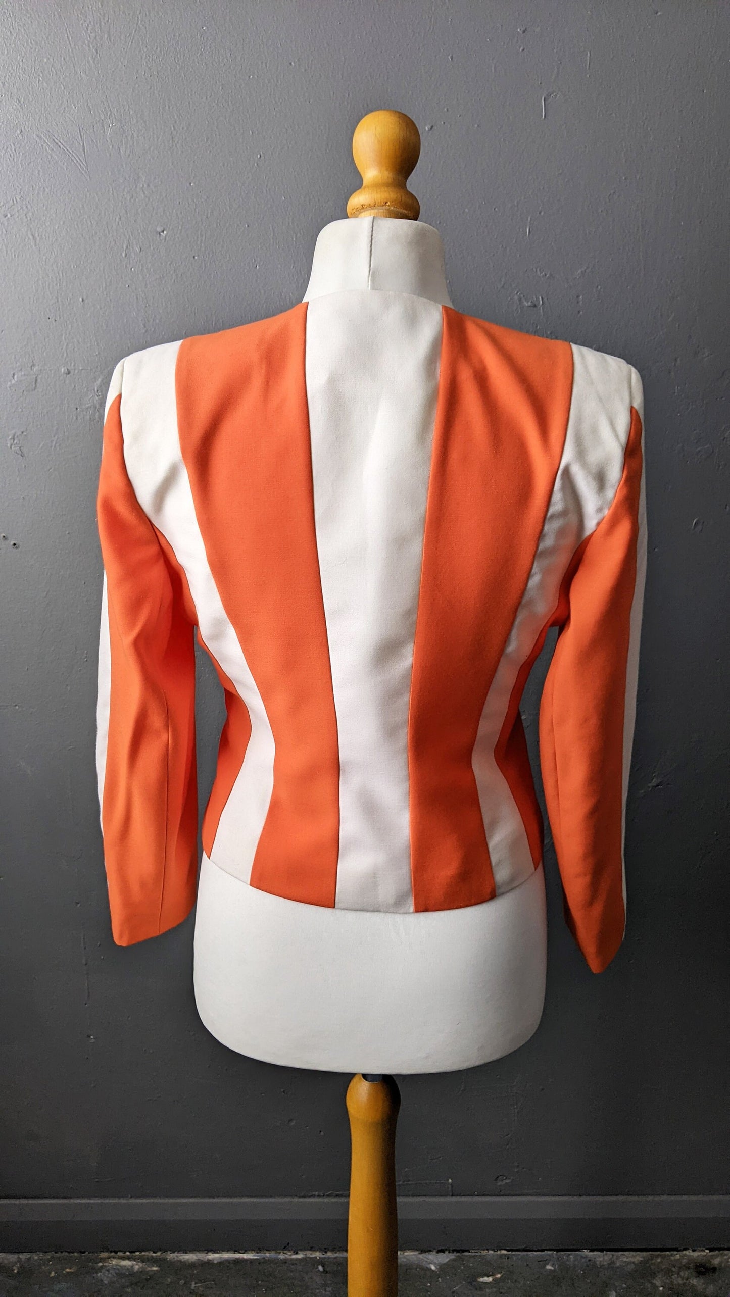 90s Bold Orange Jacket by Jacques Vert, Colourful Fitted Dress Blazer, Size Medium