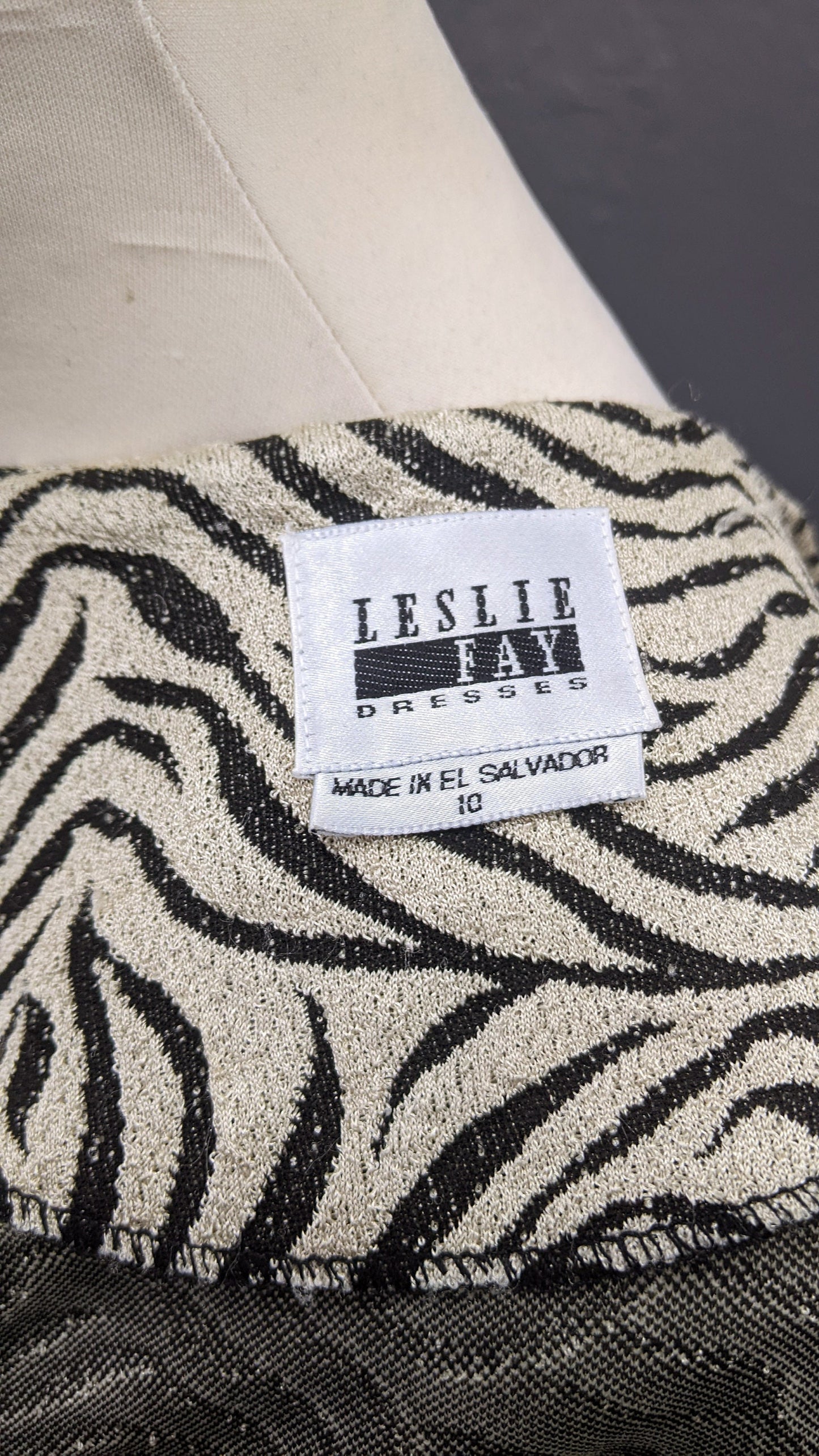 80s Animal Stripes Jacket by Leslie Fay, Lightweight Summer Office Wear, Size Medium