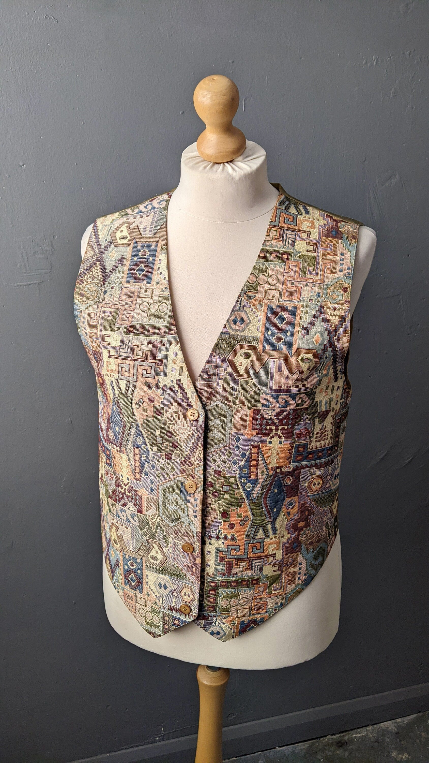 90s Tapestry Waistcoat by Yessica, Southwestern Vest, Size Large