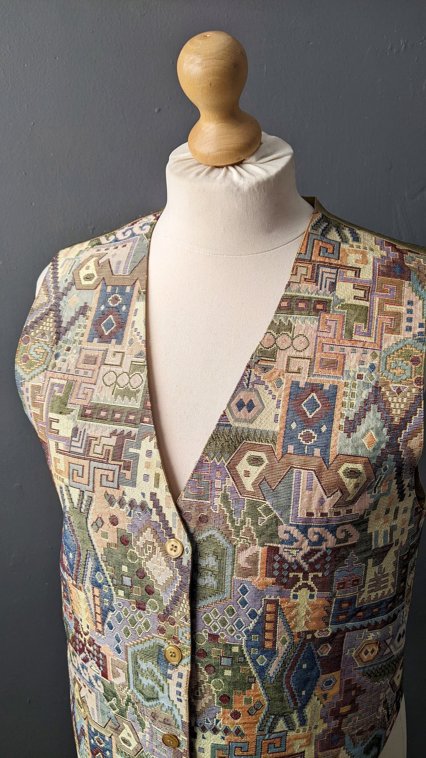 90s Tapestry Waistcoat by Yessica, Southwestern Vest, Size Large