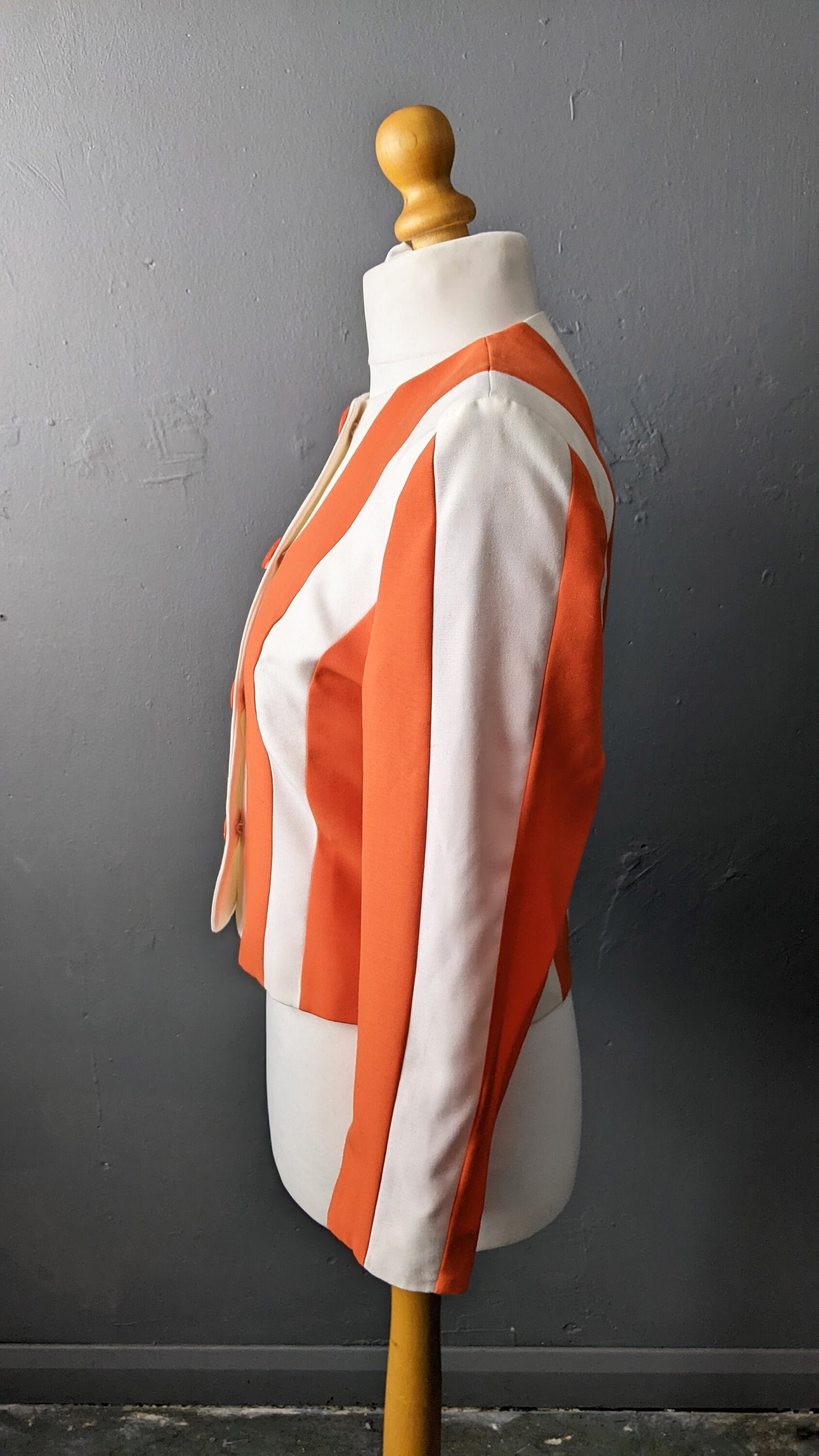 90s Bold Orange Jacket by Jacques Vert, Colourful Fitted Dress Blazer, Size Medium