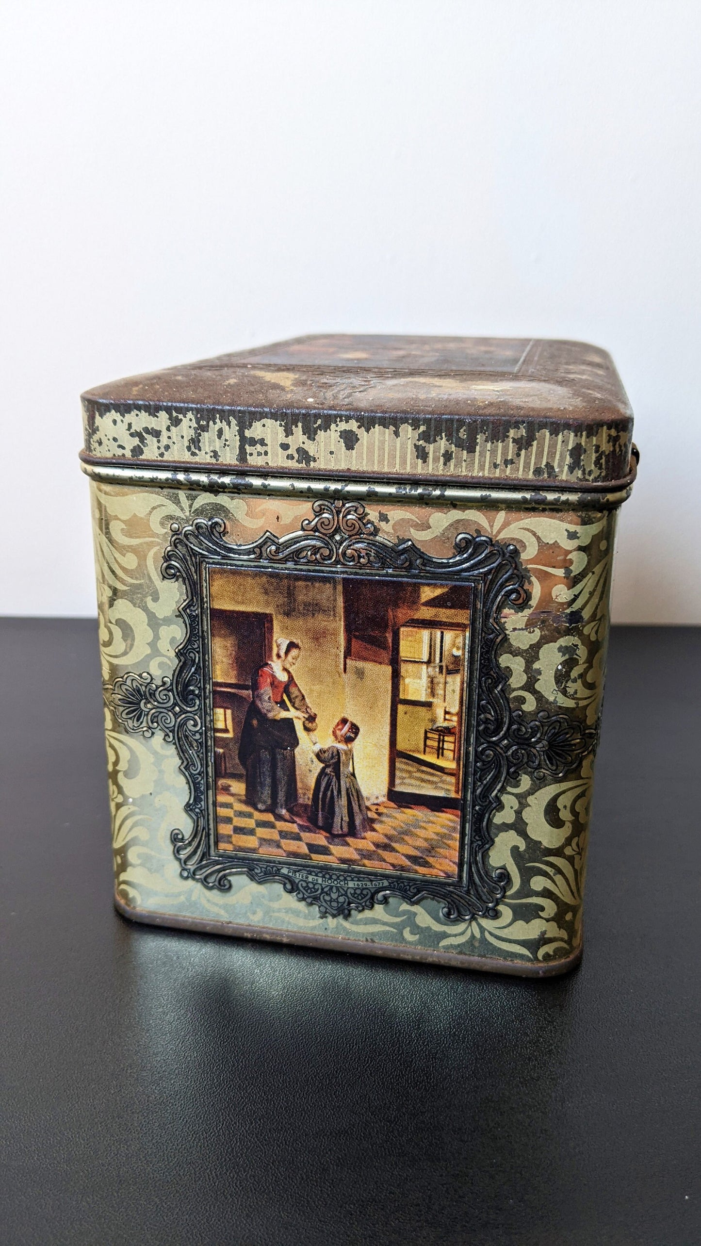 Vintage Dutch Masters Tin, Famous Artists of Holland, Painters Litho Advertising