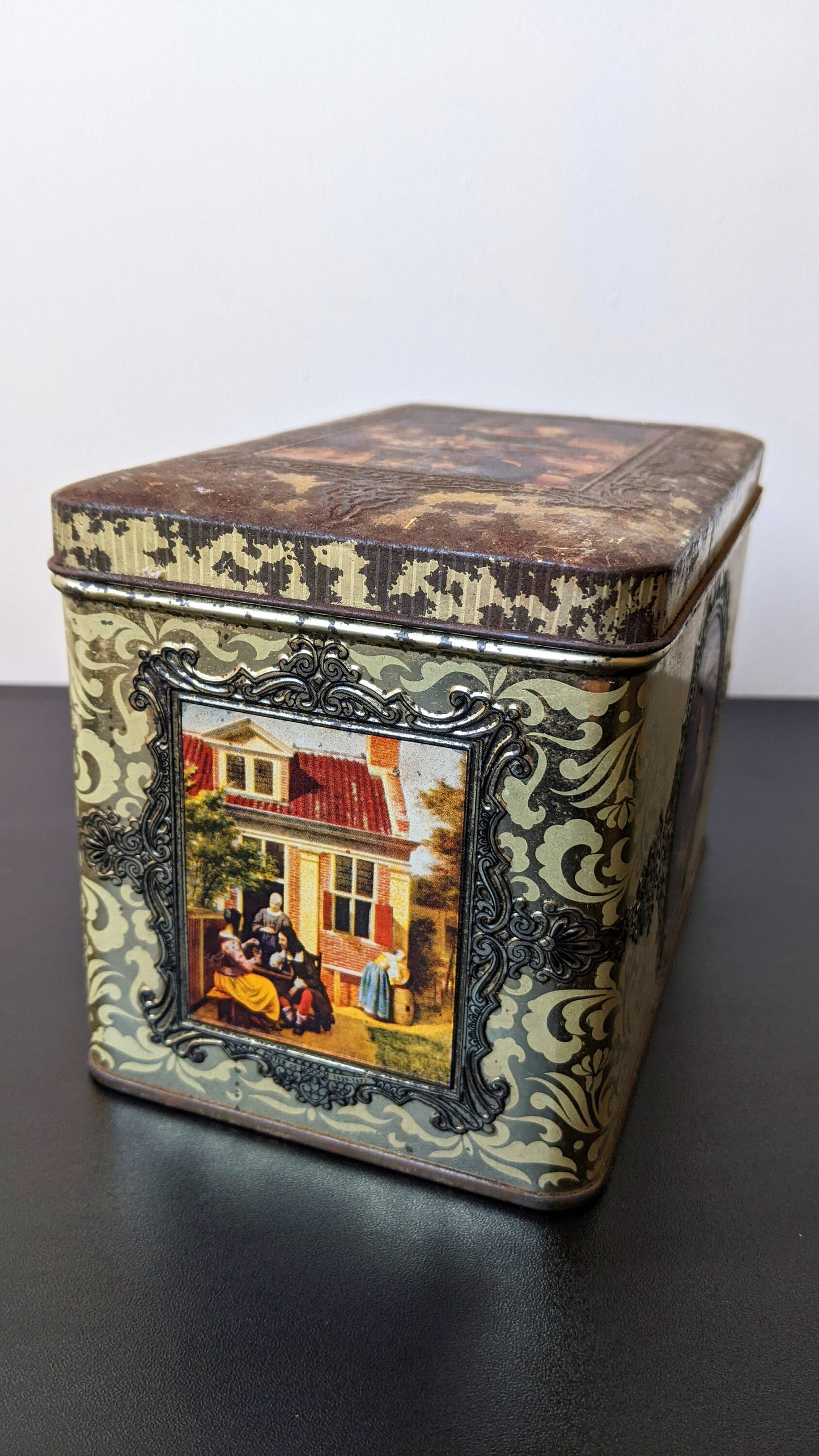 Vintage Dutch Masters Tin, Famous Artists of Holland, Painters Litho Advertising